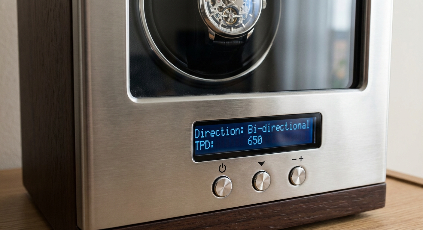 Digital LCD Control Panel on Watch Winder