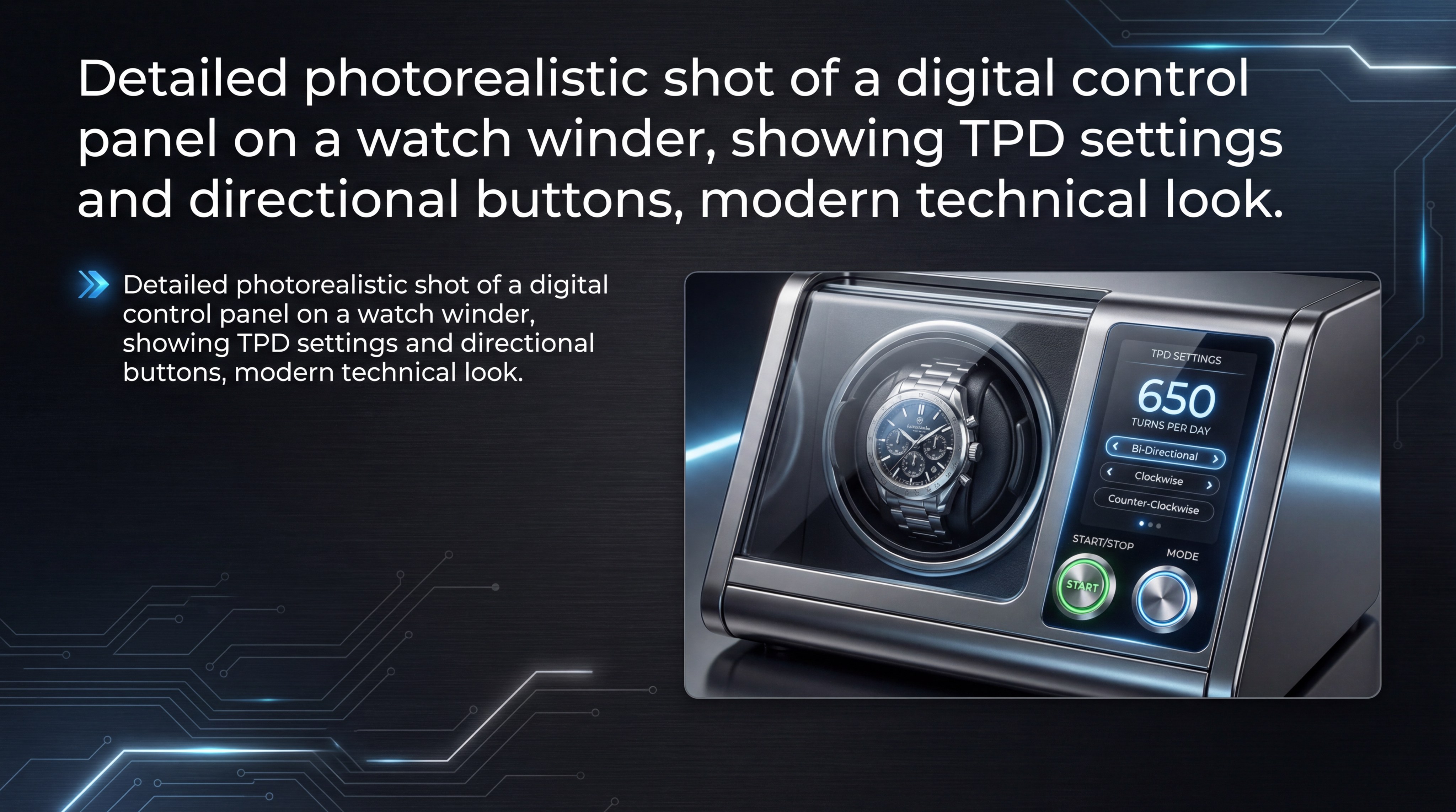 watch winder control panel