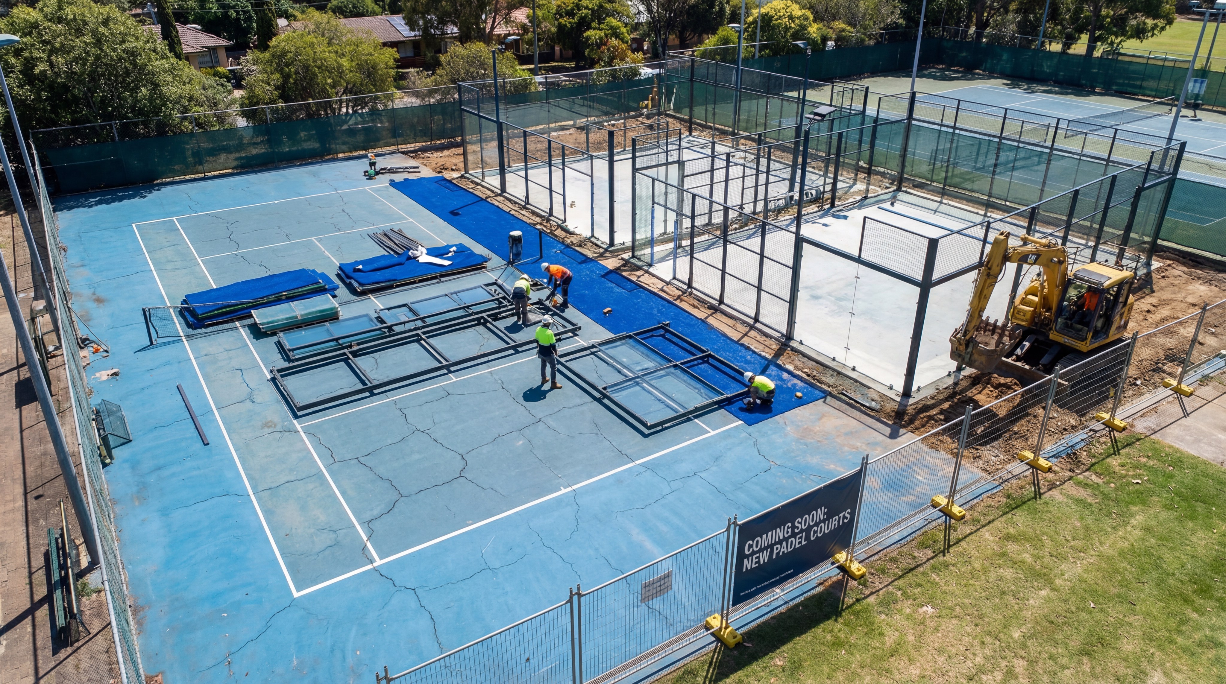tennis court padel conversion