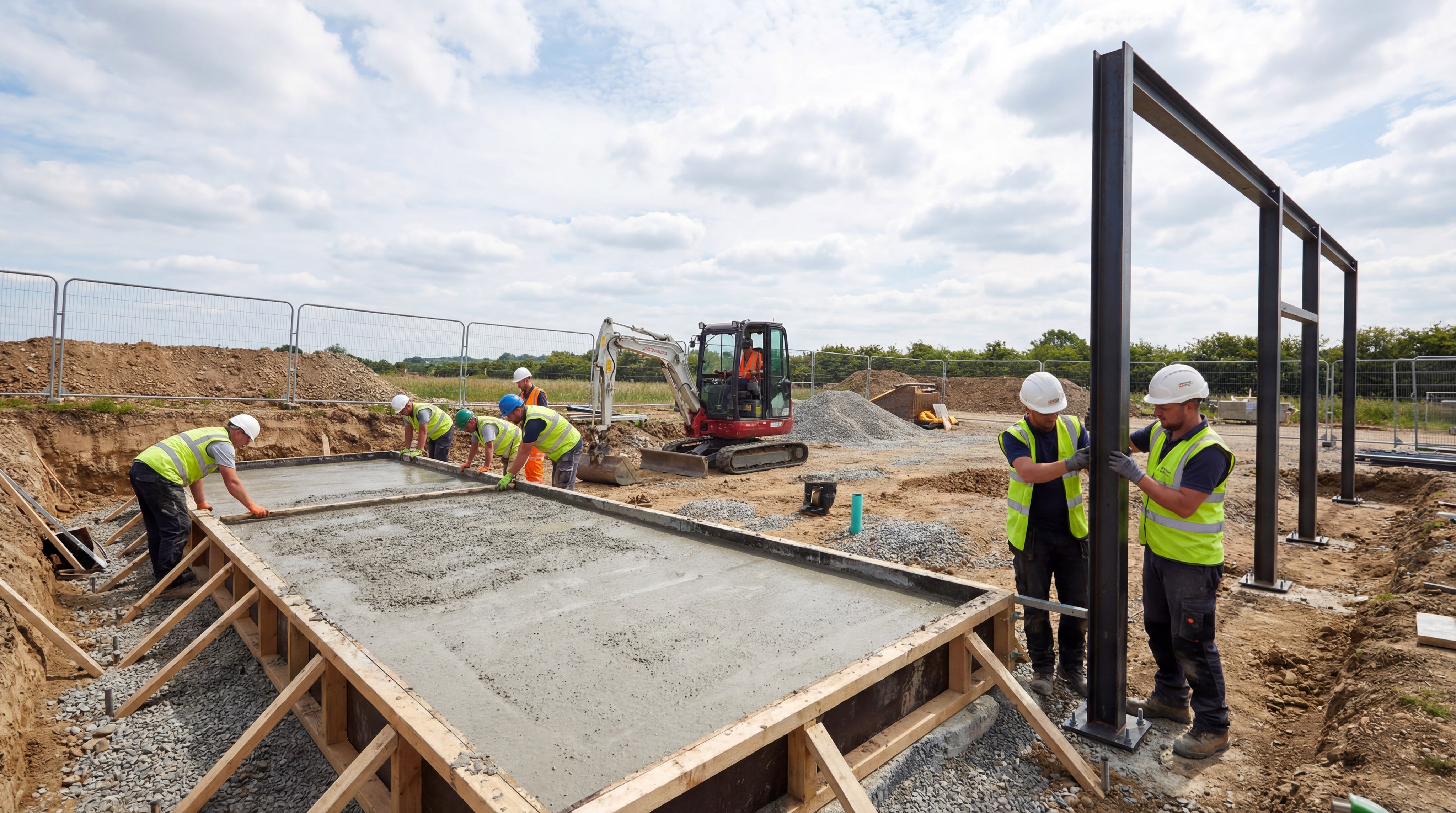 Construction of a padel court foundation