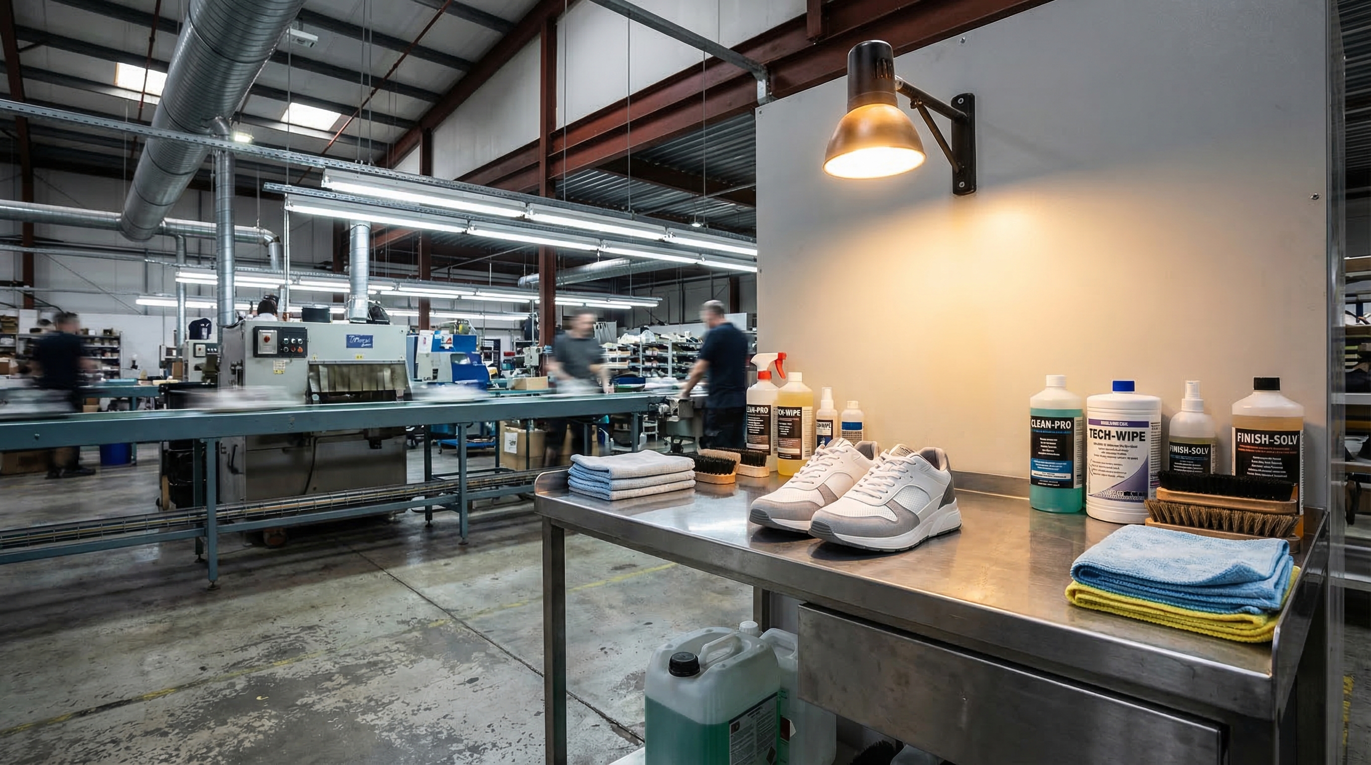 An infographic showing the "Step 5: Final Polish" where a person is applying leather conditioner to a shoe after the gum removal process is complete