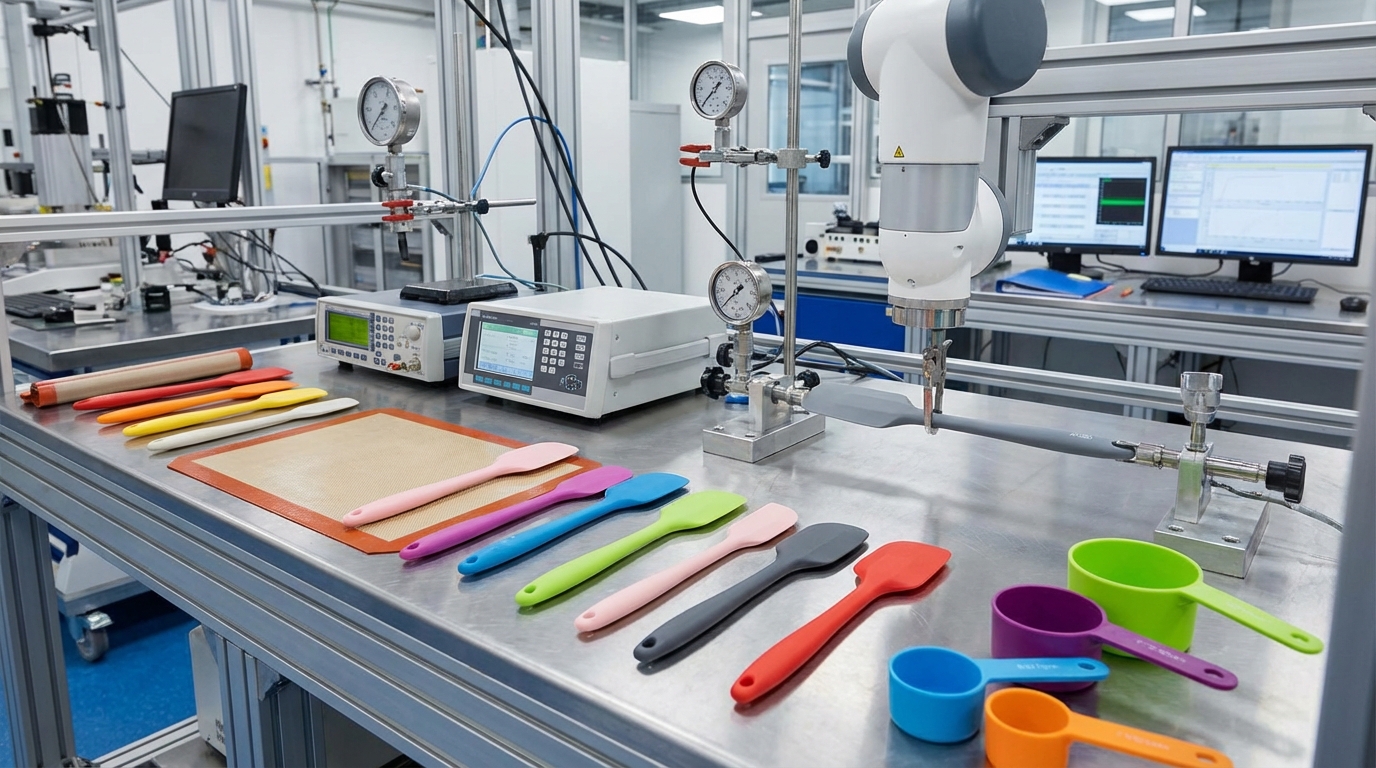 Premium silicone kitchenware closeup