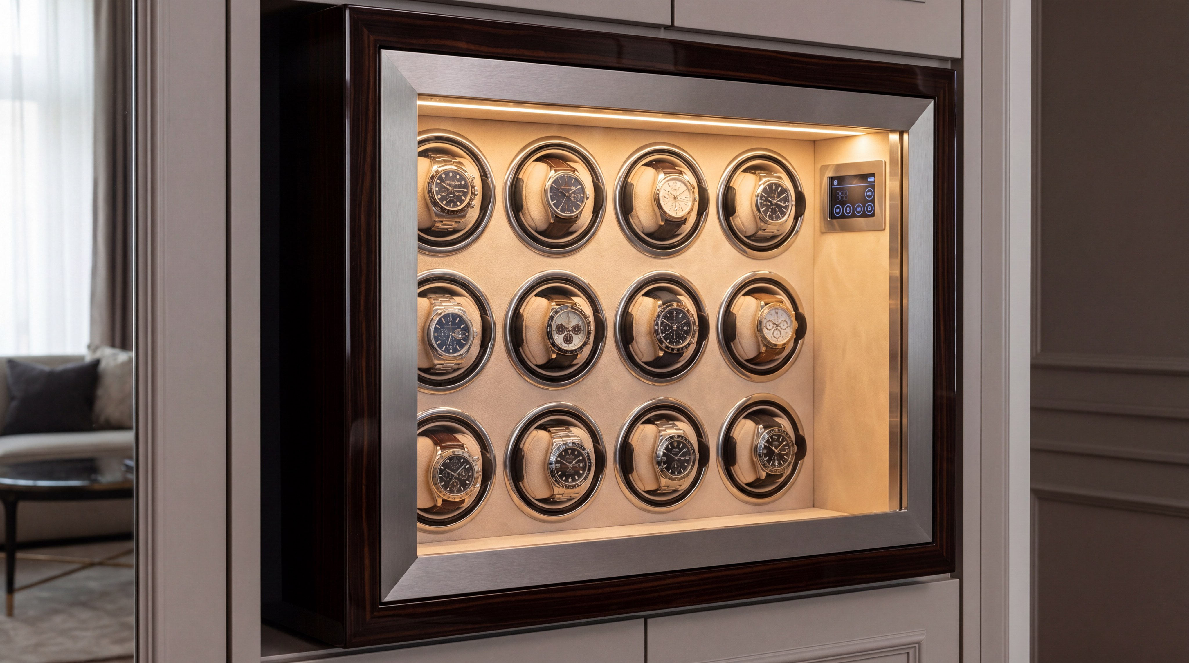 luxury watch winder safe 12 slot