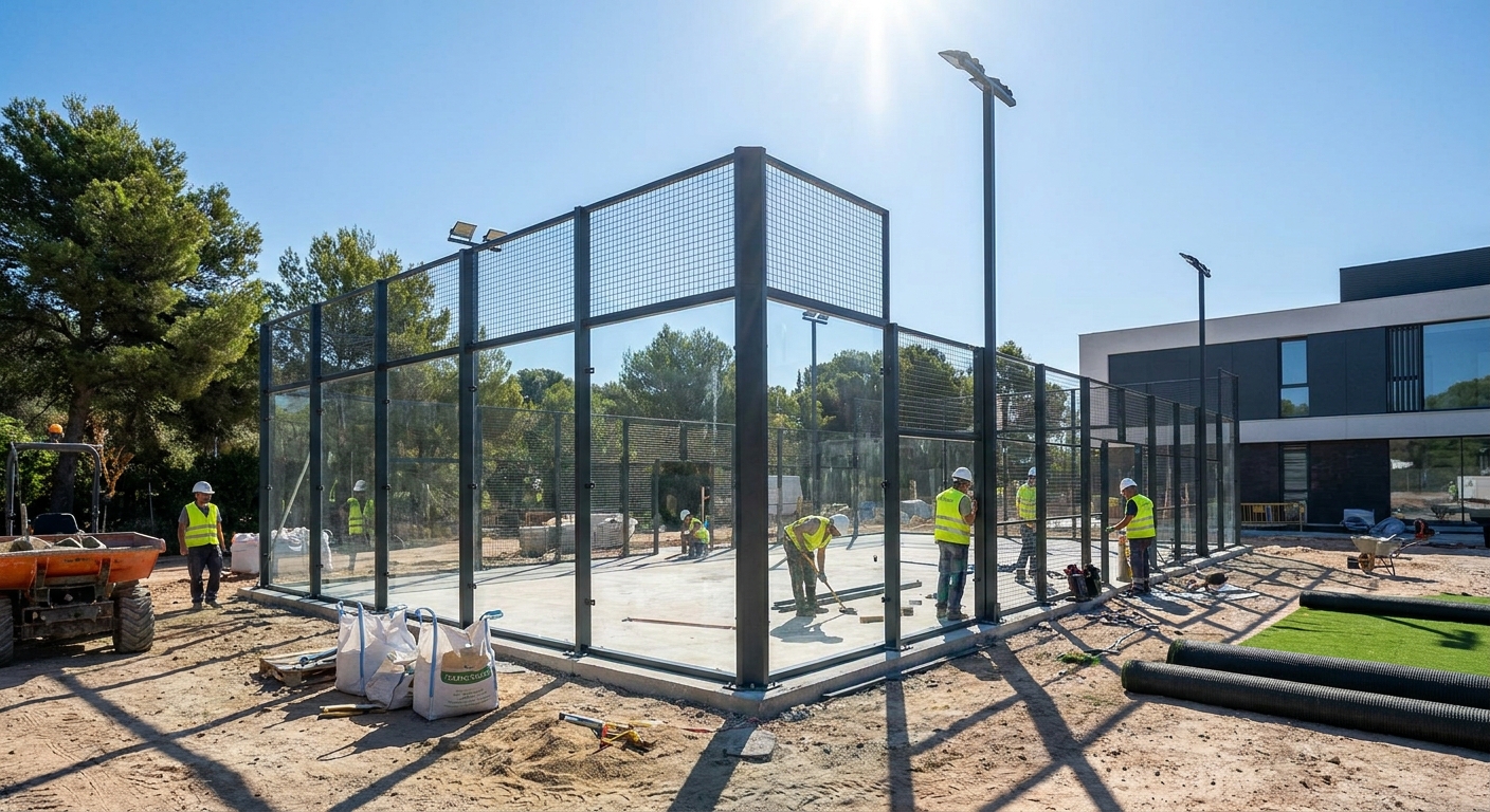 modern padel court construction