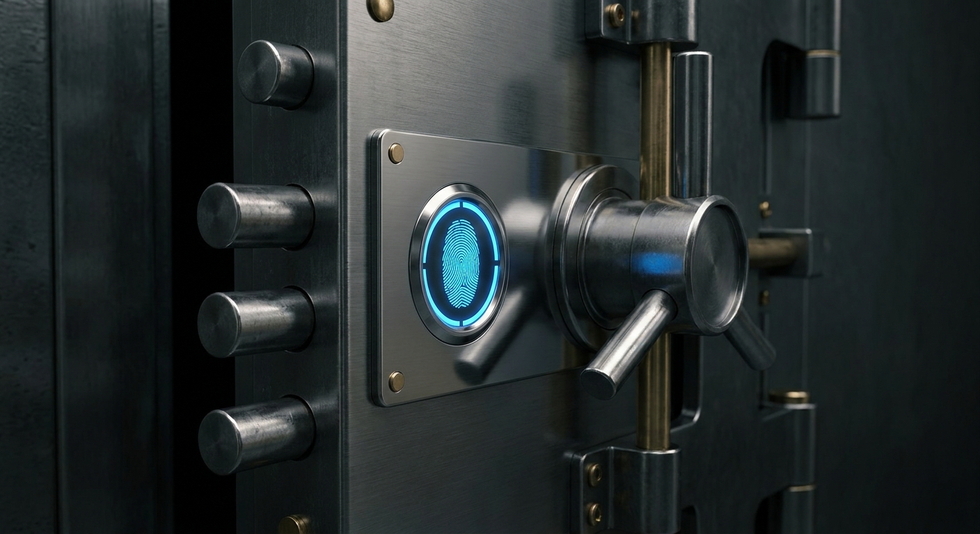Biometric safe door lock mechanism