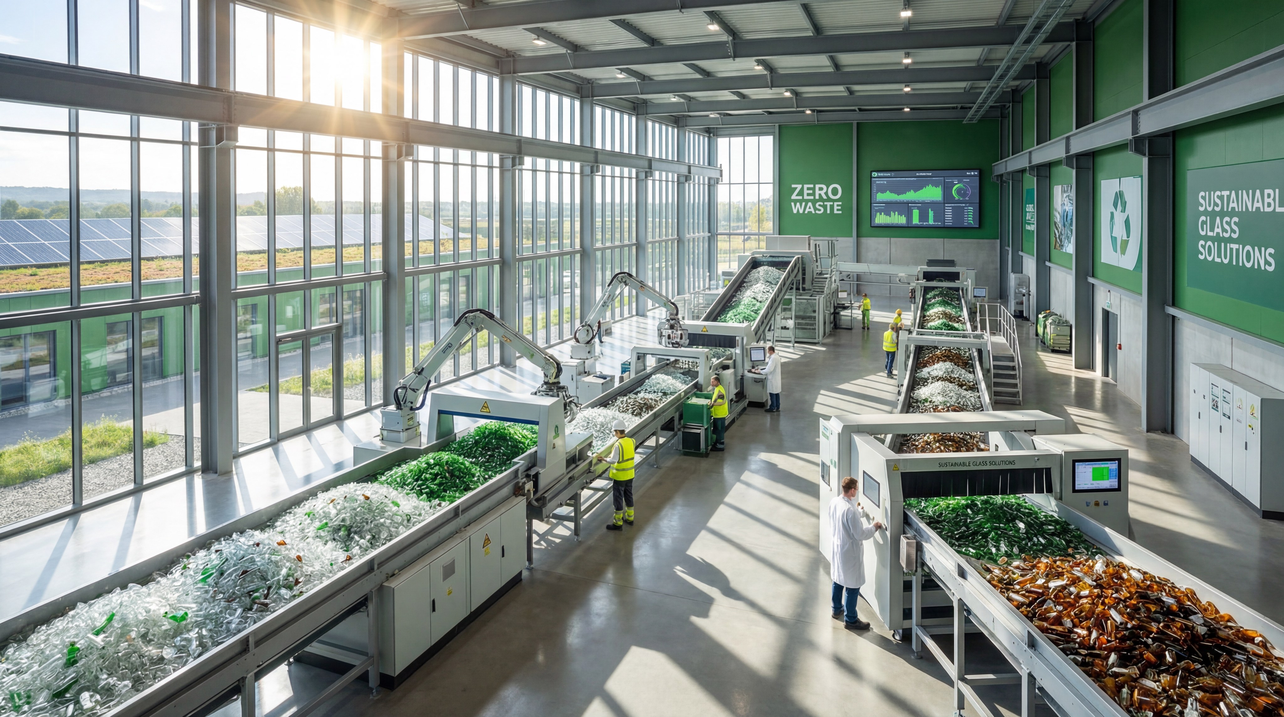 Modern glass recycling facility
