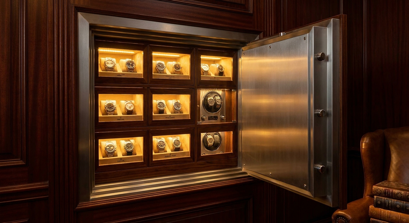 luxury watch safe collection showcase