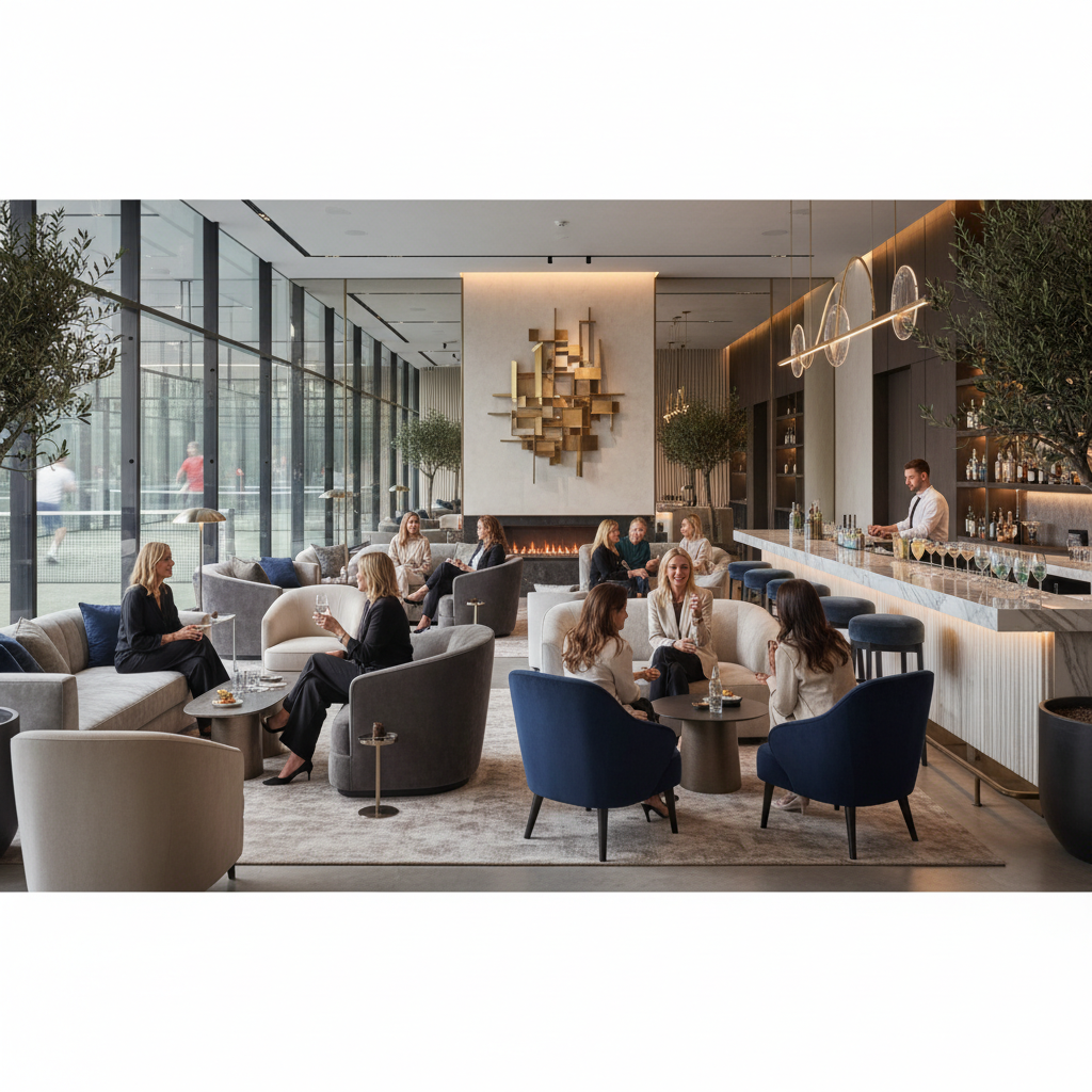 luxury padel club lounge
