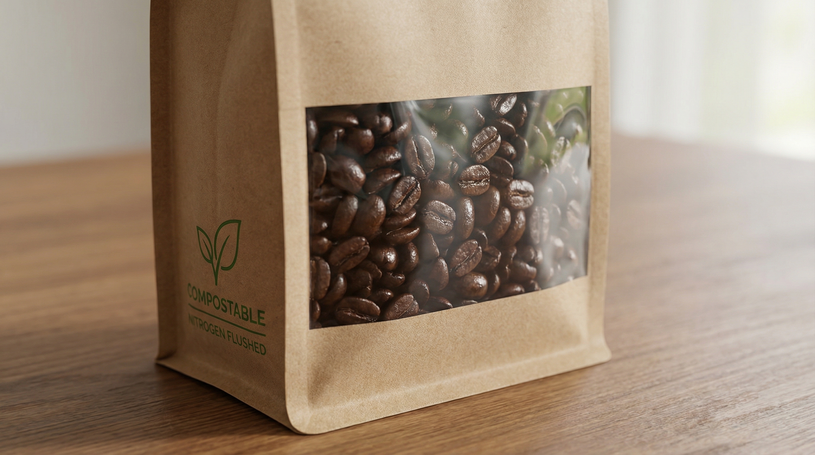 Nitrogen-Flushed Compostable Coffee Bag