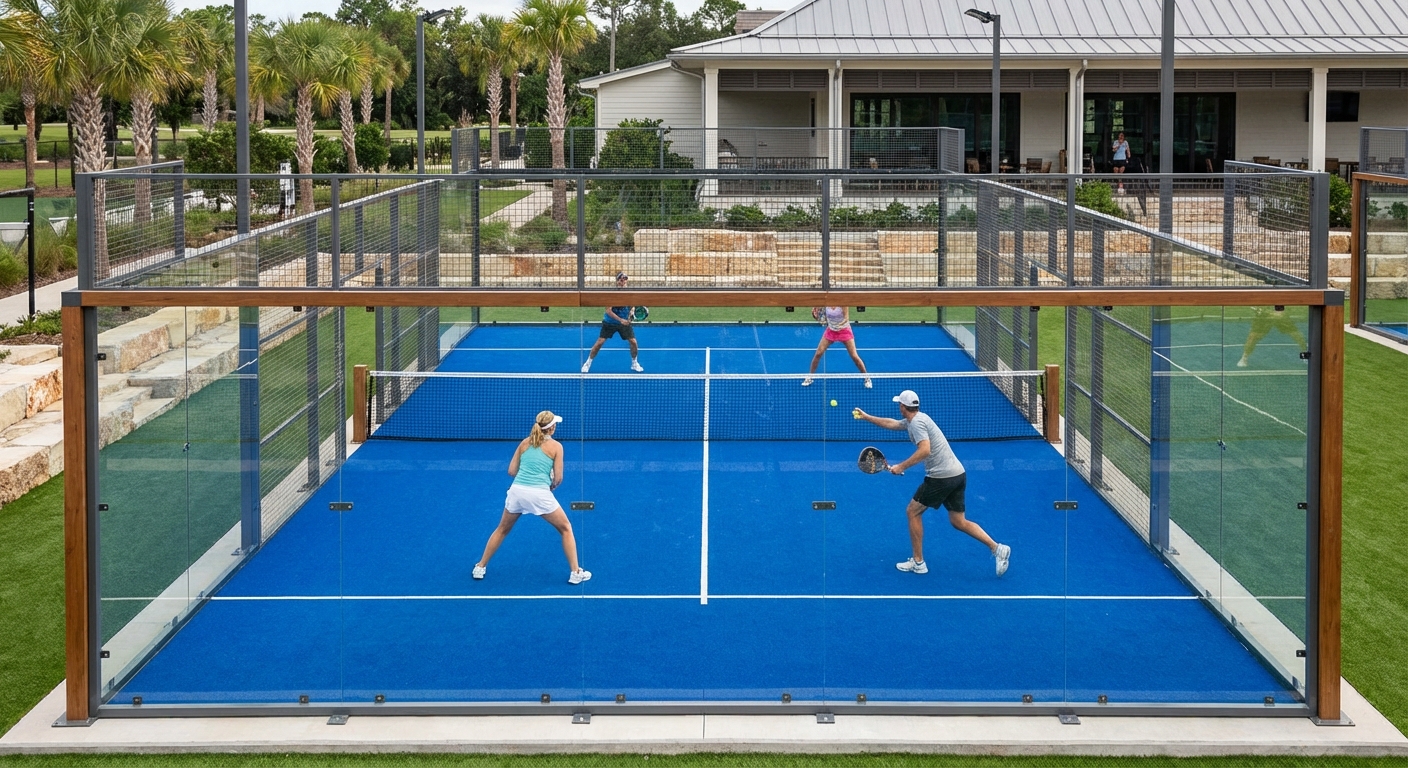 padel court doubles match