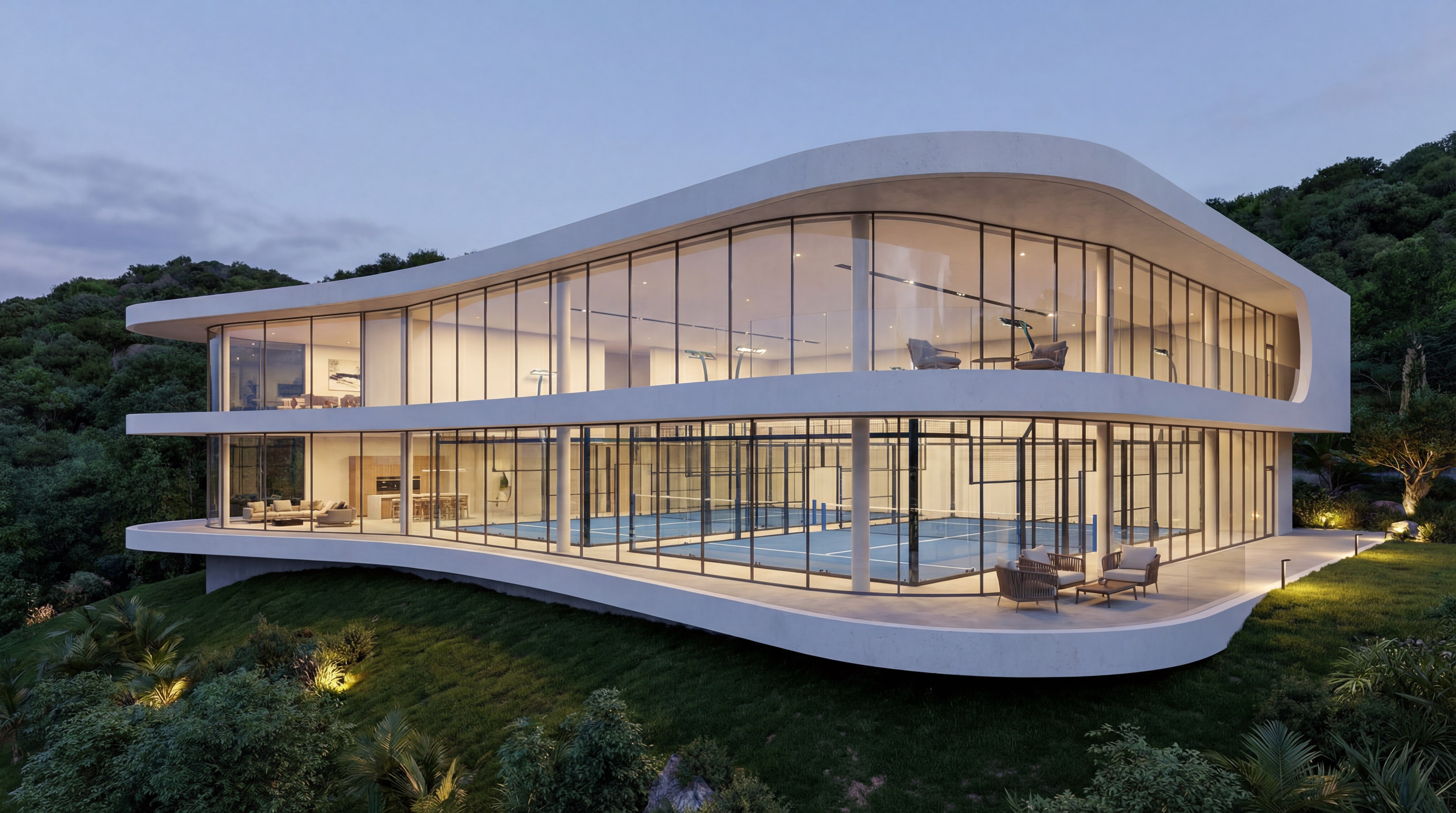 Luxury Padel Facility Rendering