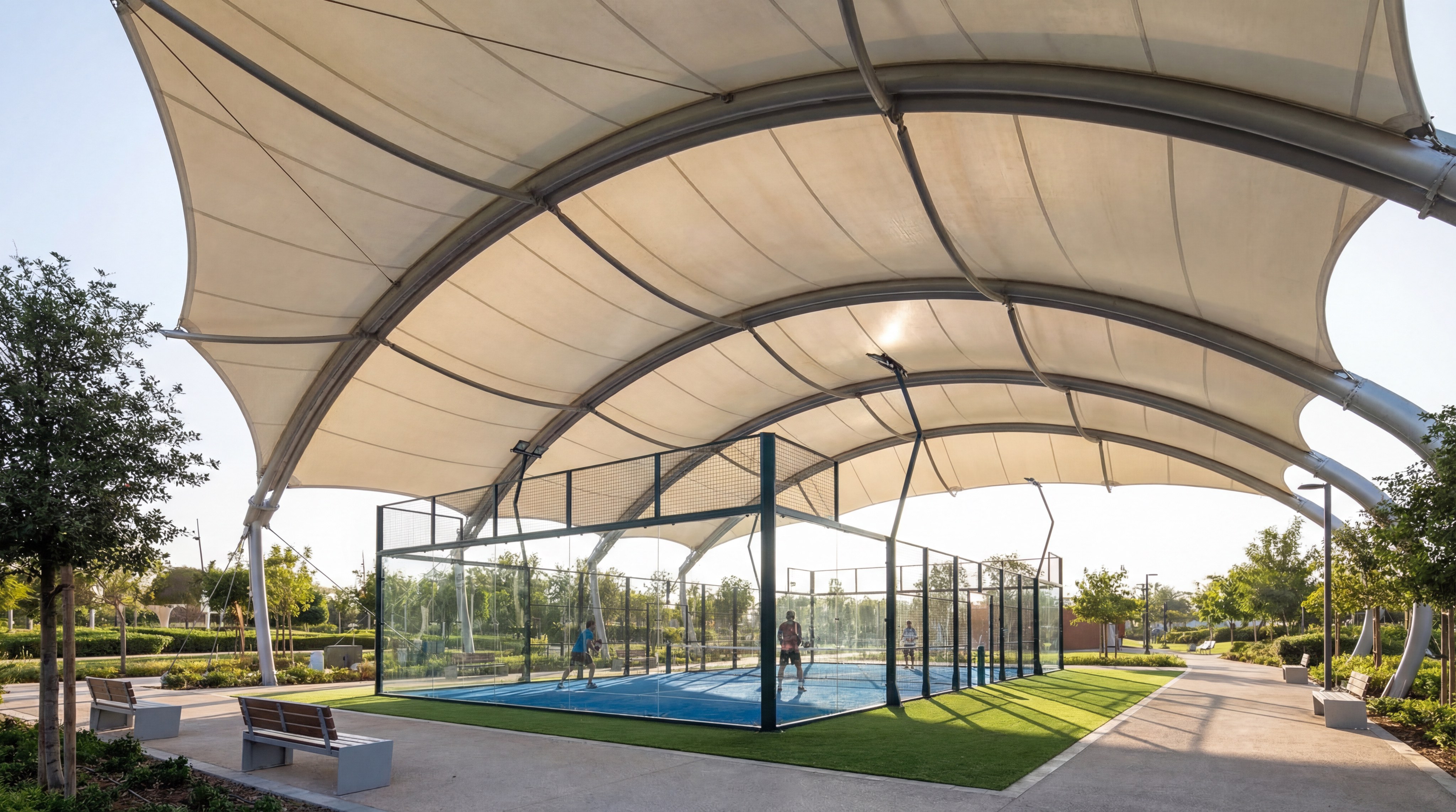 Outdoor Padel Court with Canopy