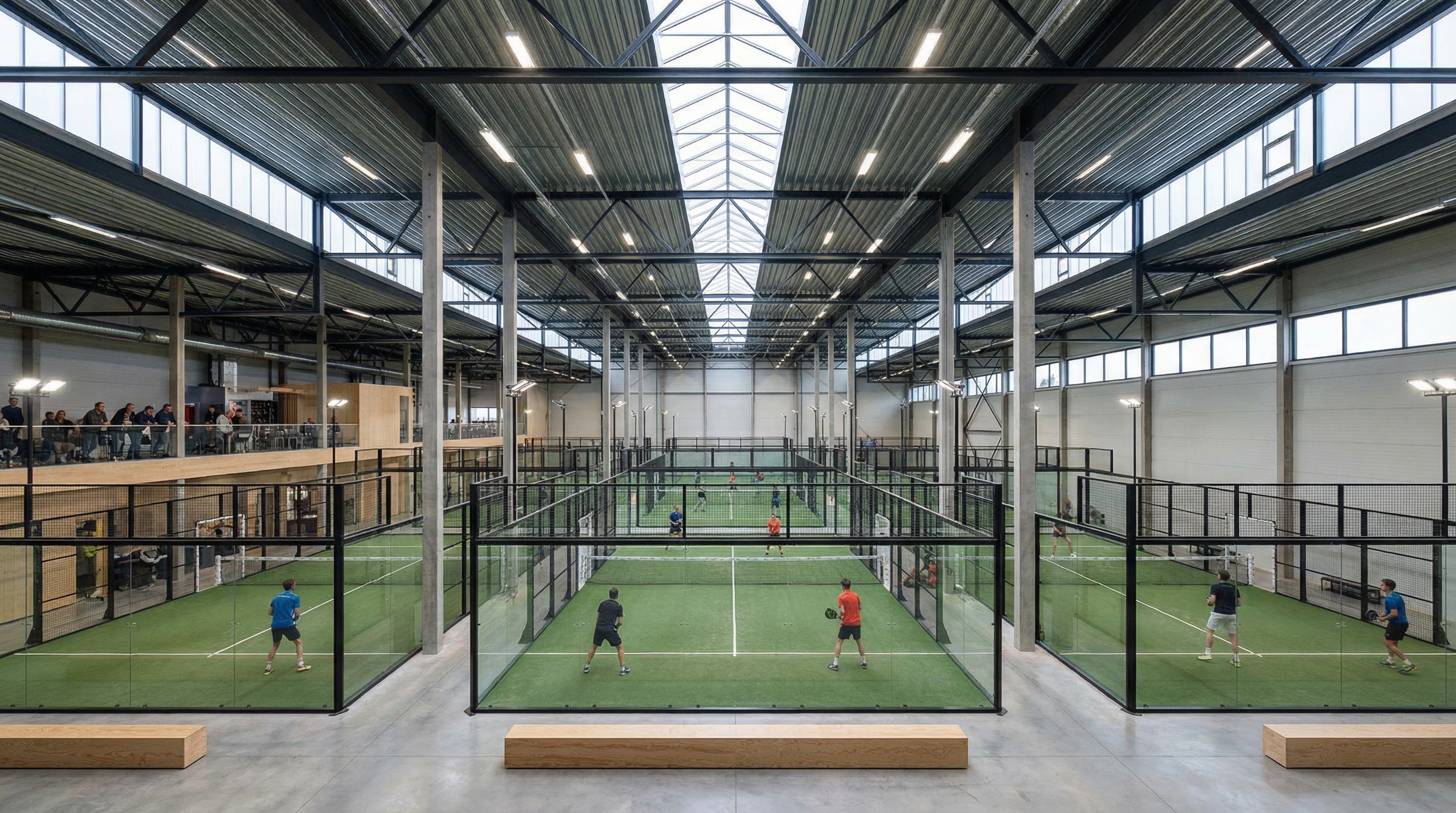 modern padel facility interior