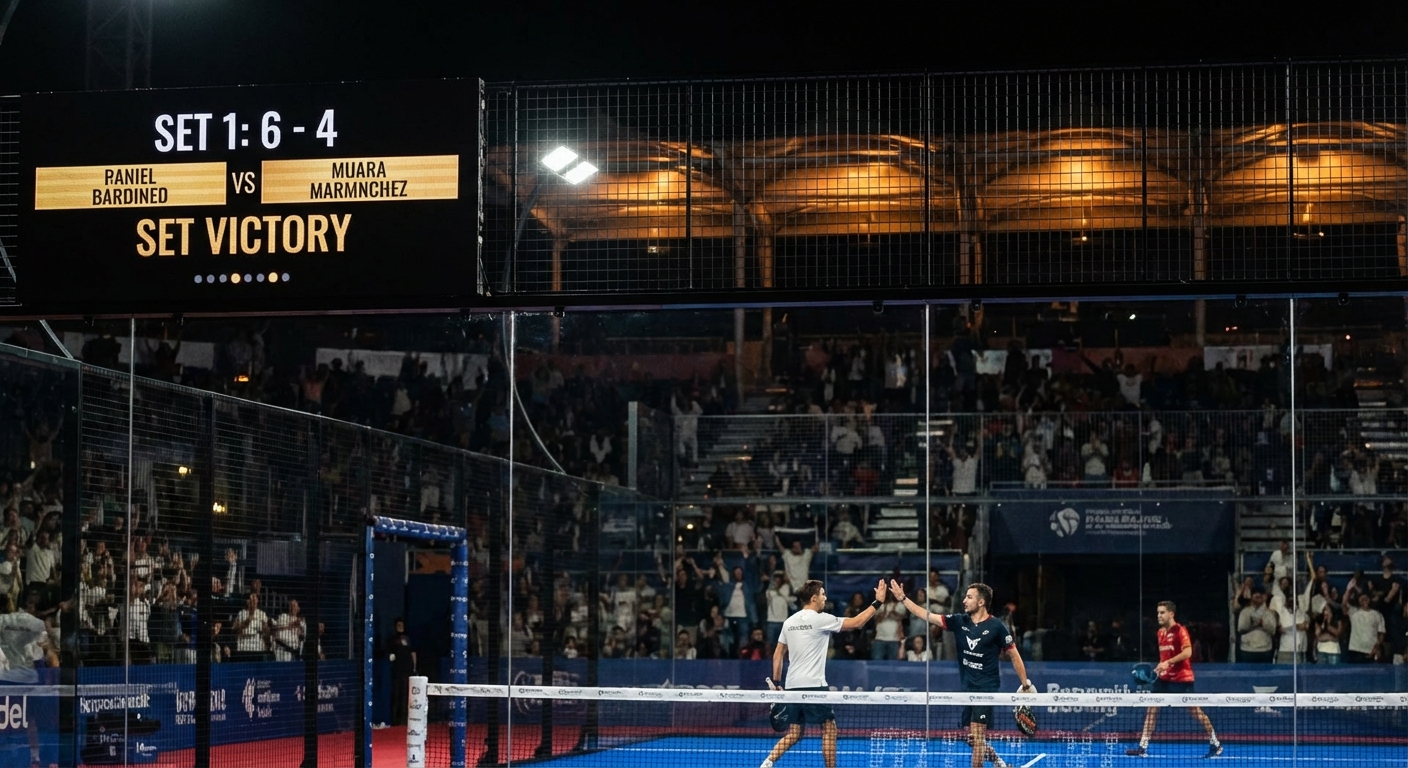 padel match victory scoreboard