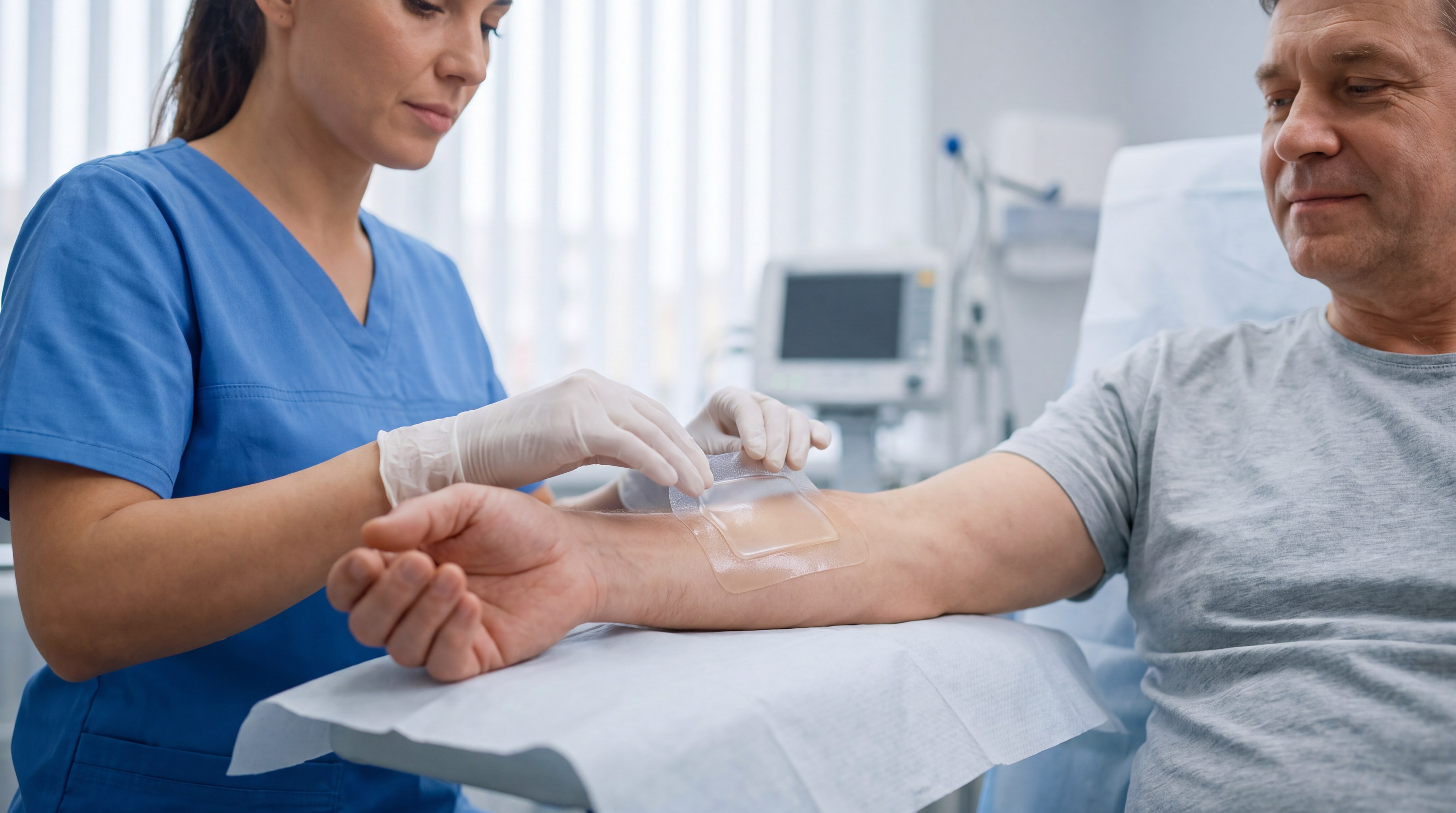 clinical silicone wound dressing application