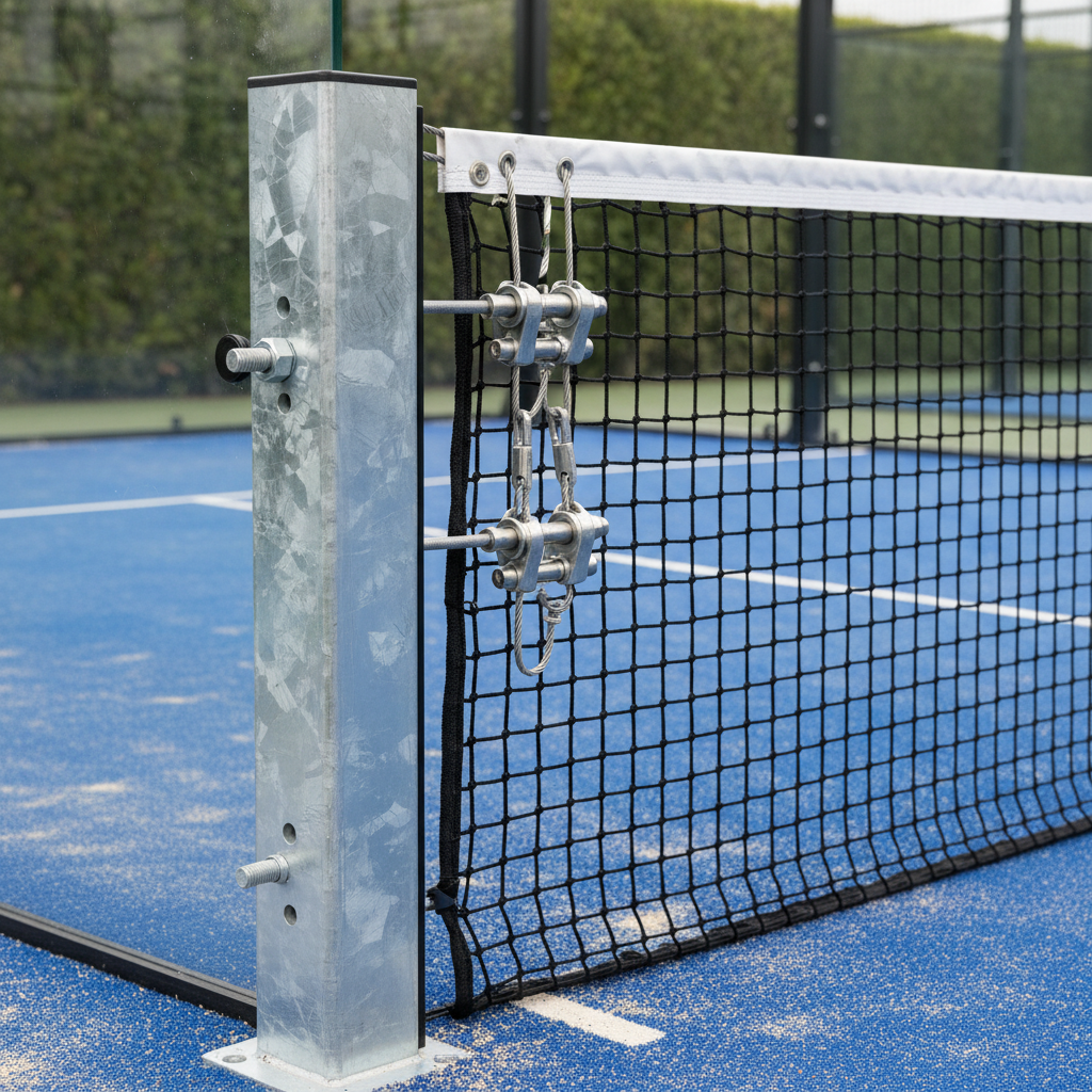 Padel court steel net system