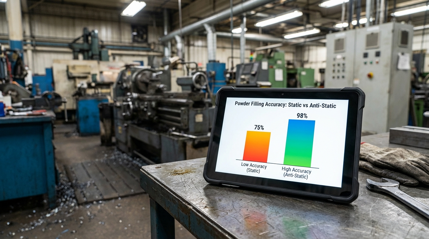 Digital Tablet Displaying Powder Filling Accuracy Comparison