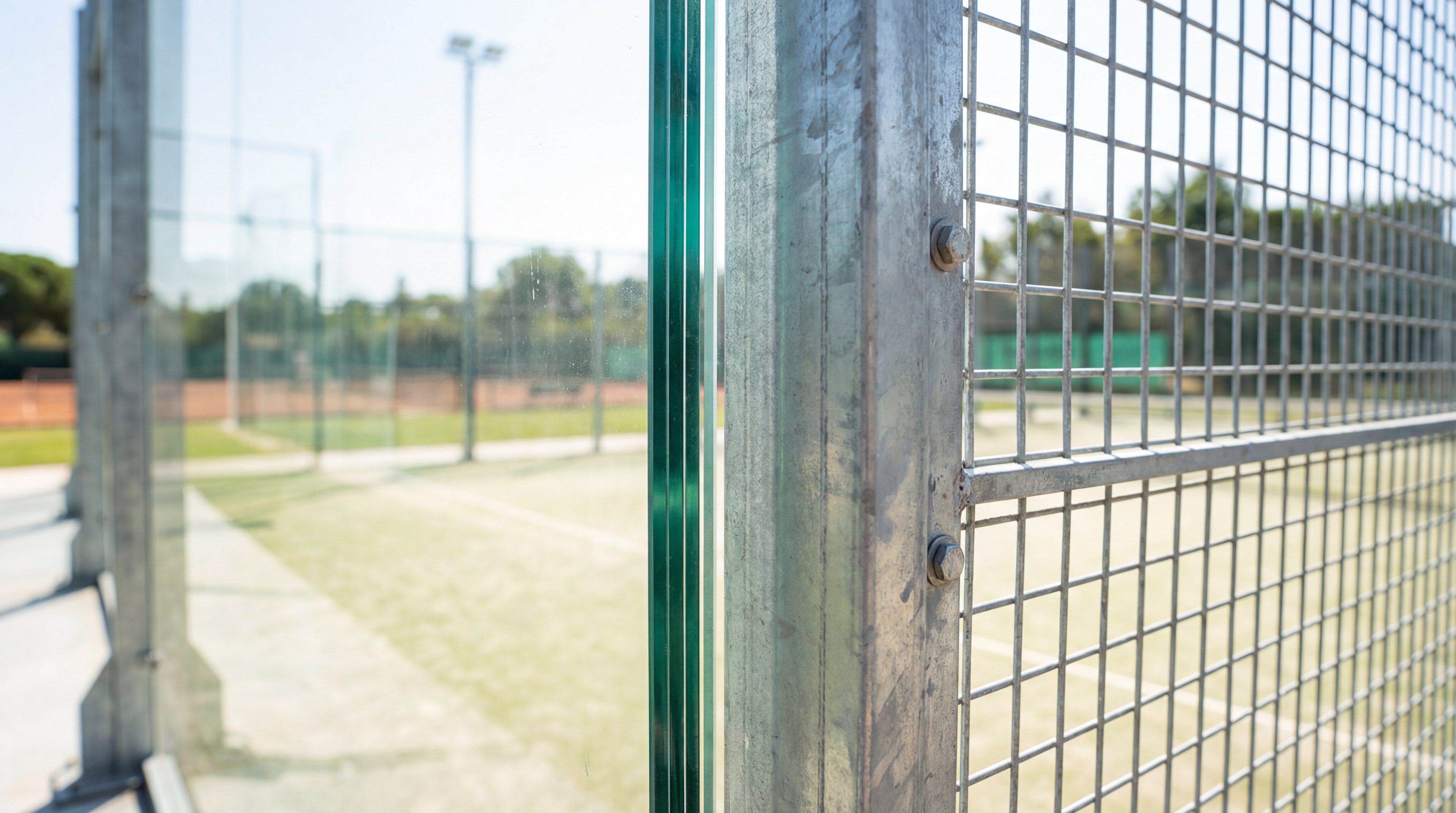 padel court corner architectural detail