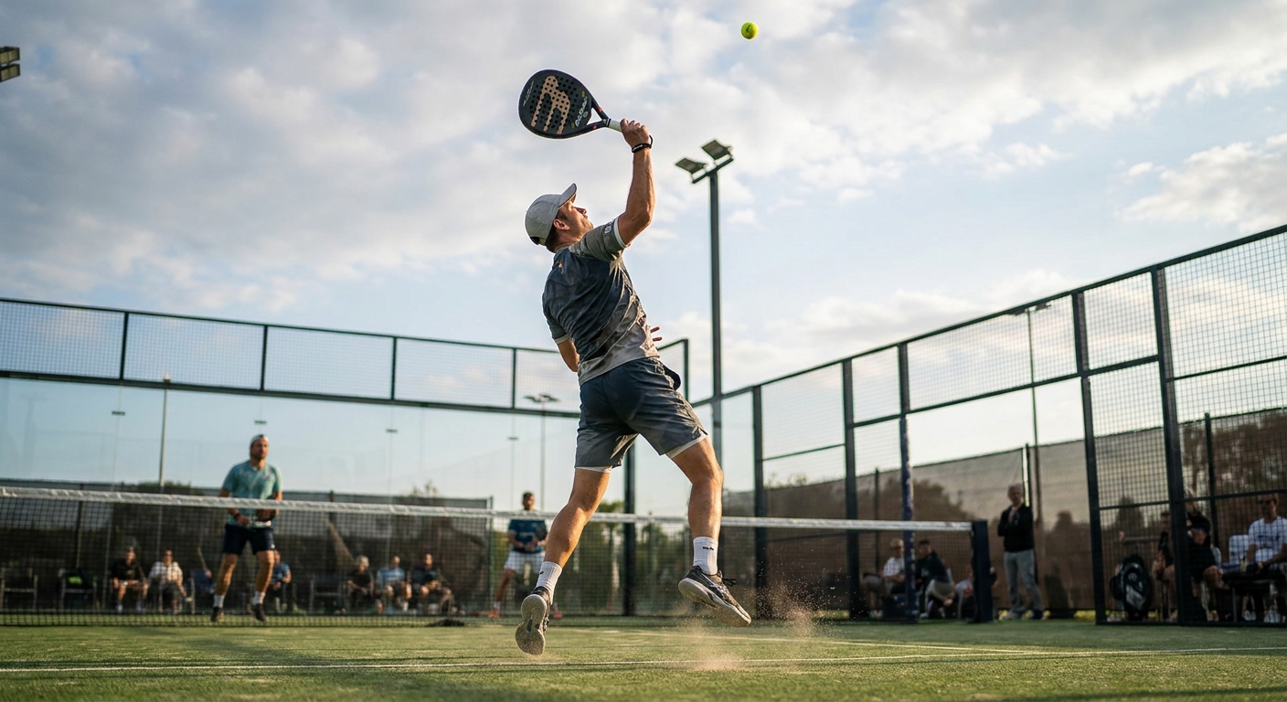 padel player defensive lob shot