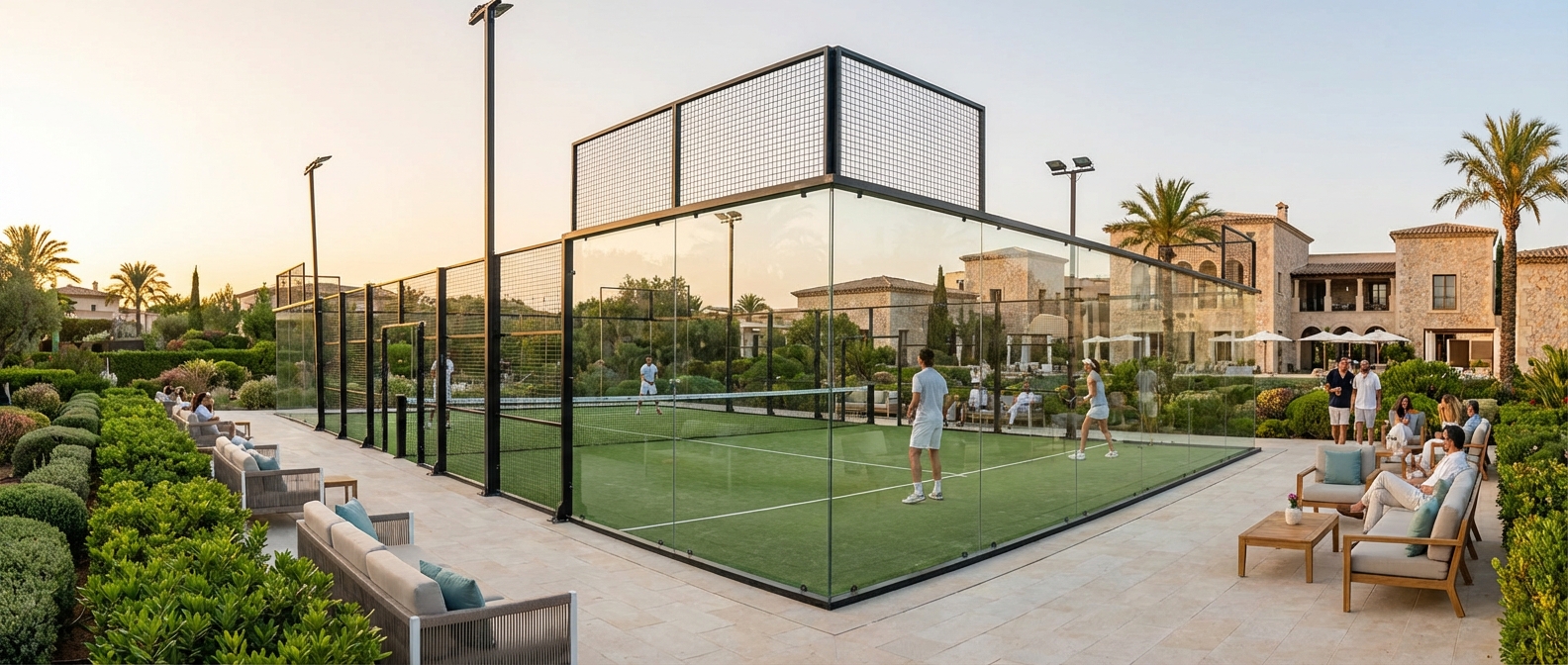 premium padel court panoramic