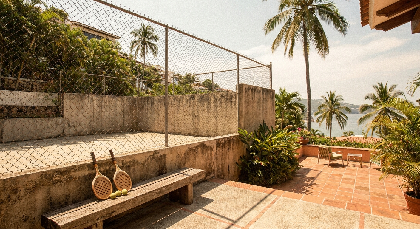 Vintage style padel court in Mexico