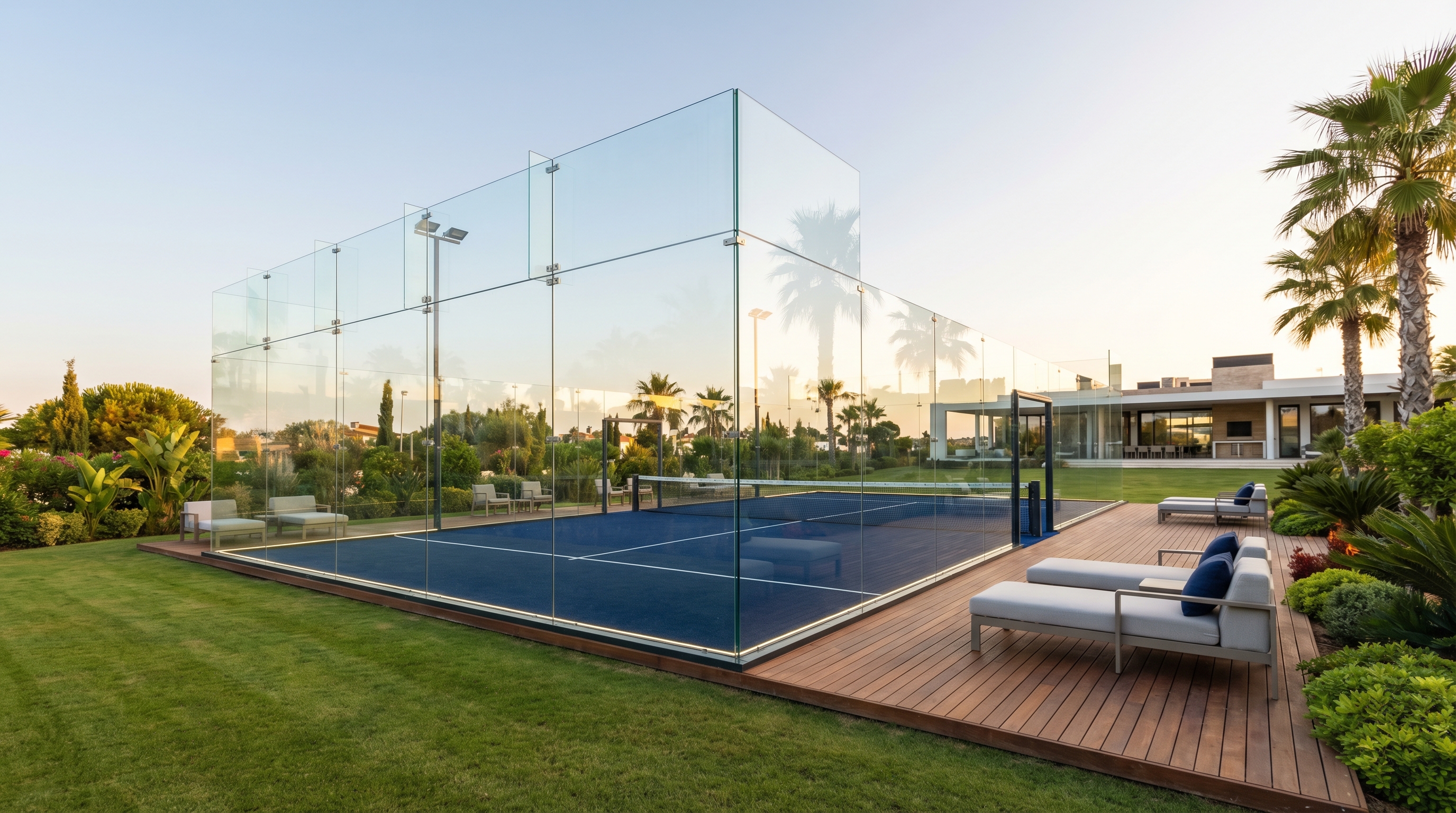 luxury padel court panoramic