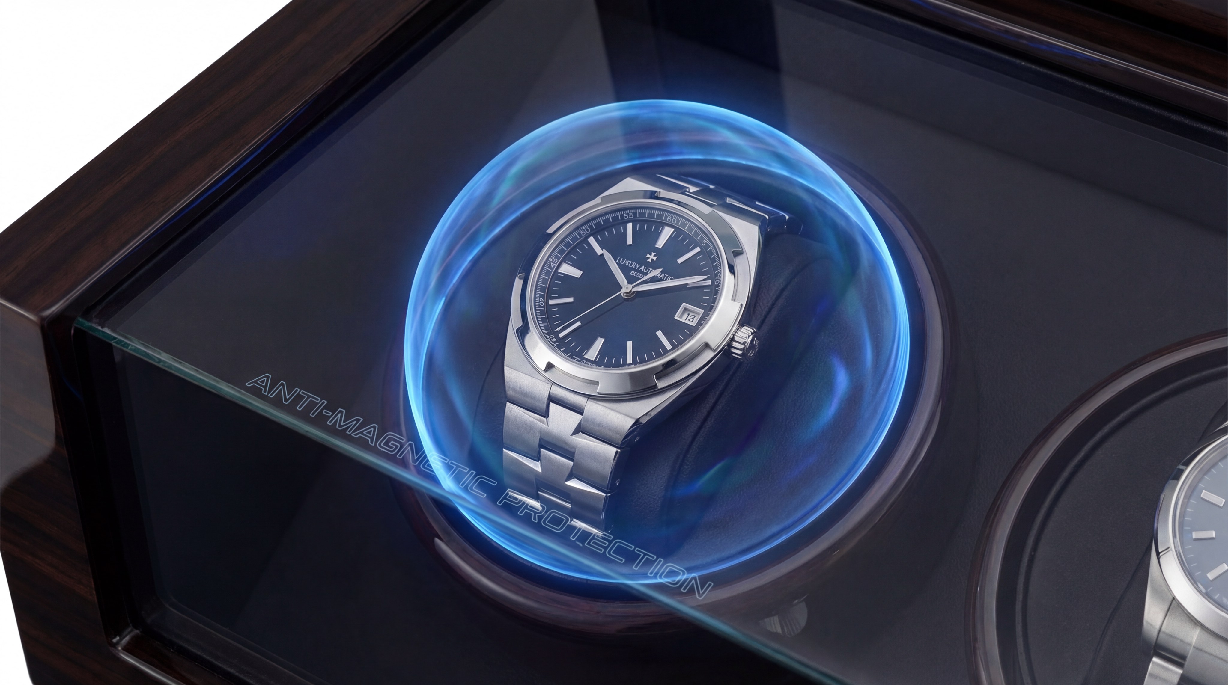 Luxurious Watch in Winder with Anti-Magnetic Shield Effect