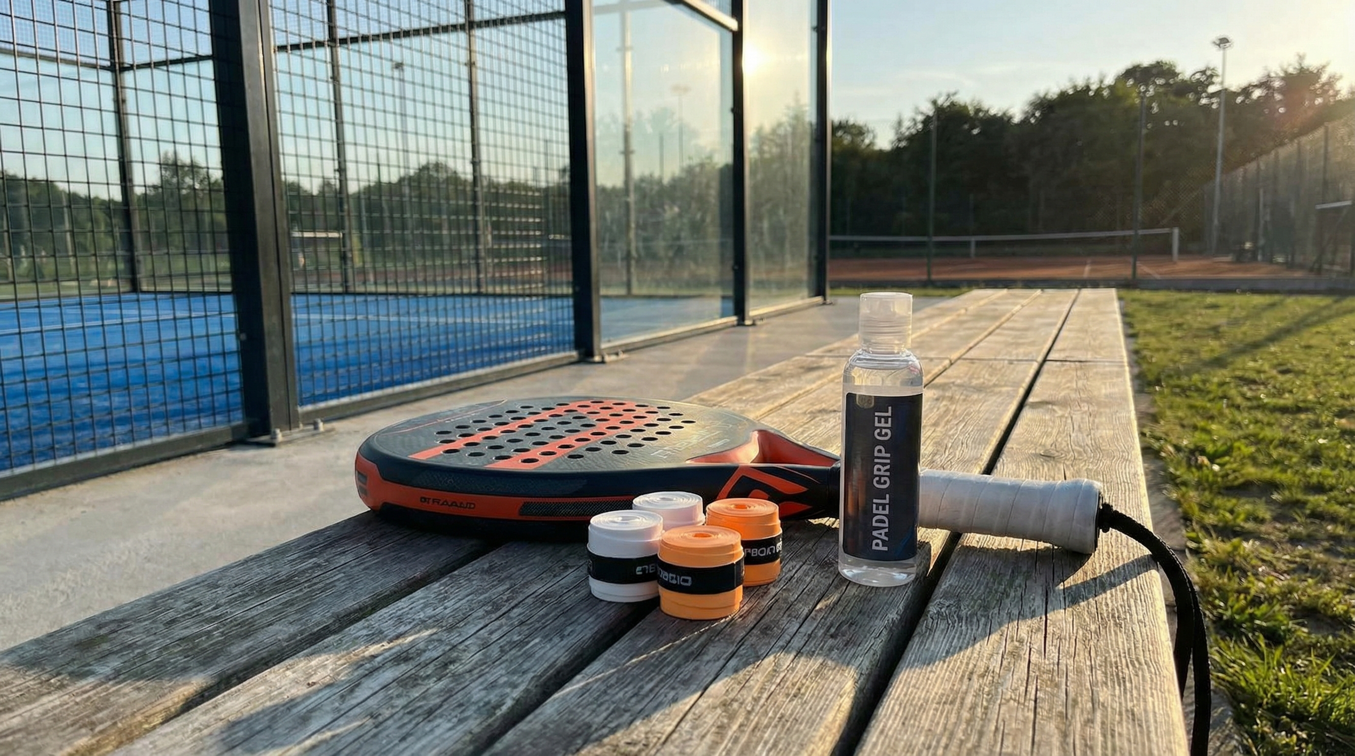 padel equipment arrangement