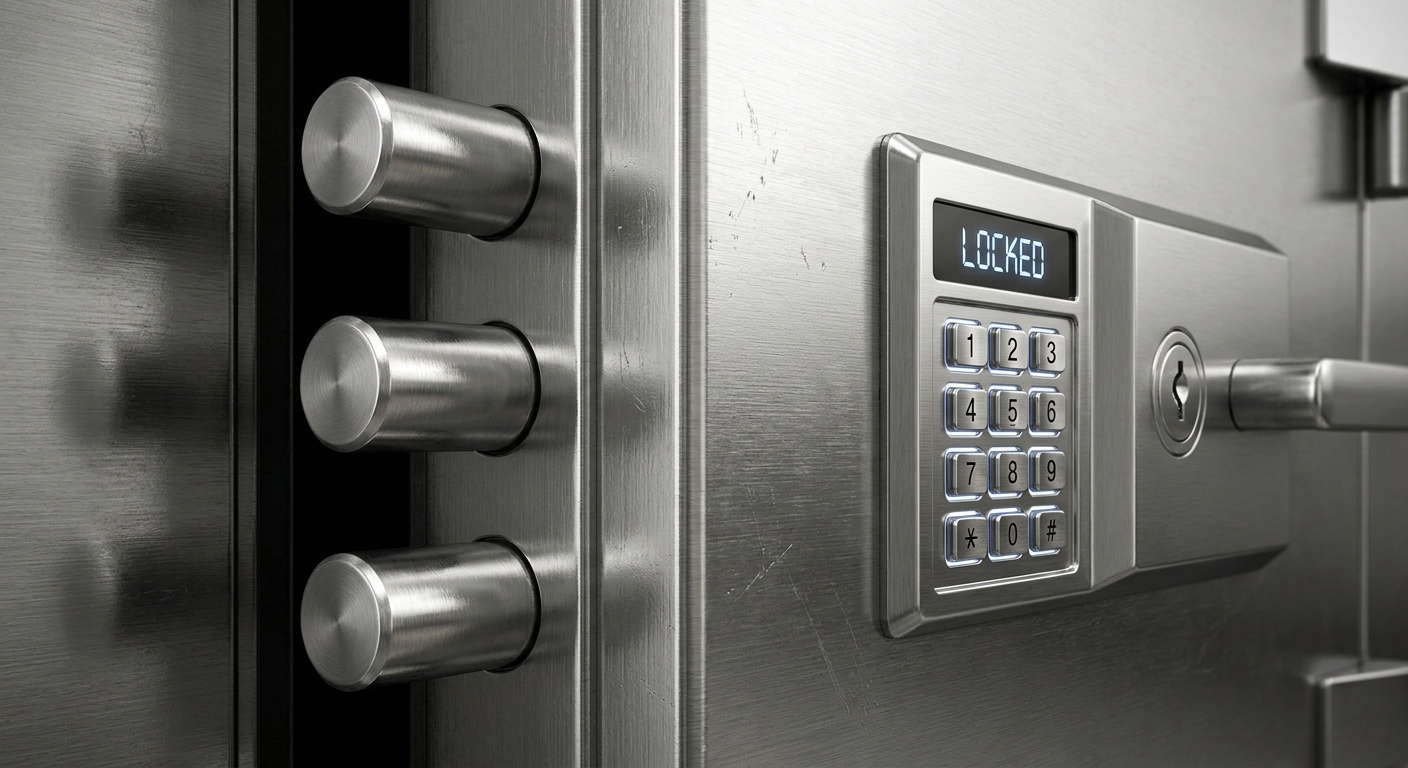 Luxury Watch Safe Door Security Hardware Close-Up
