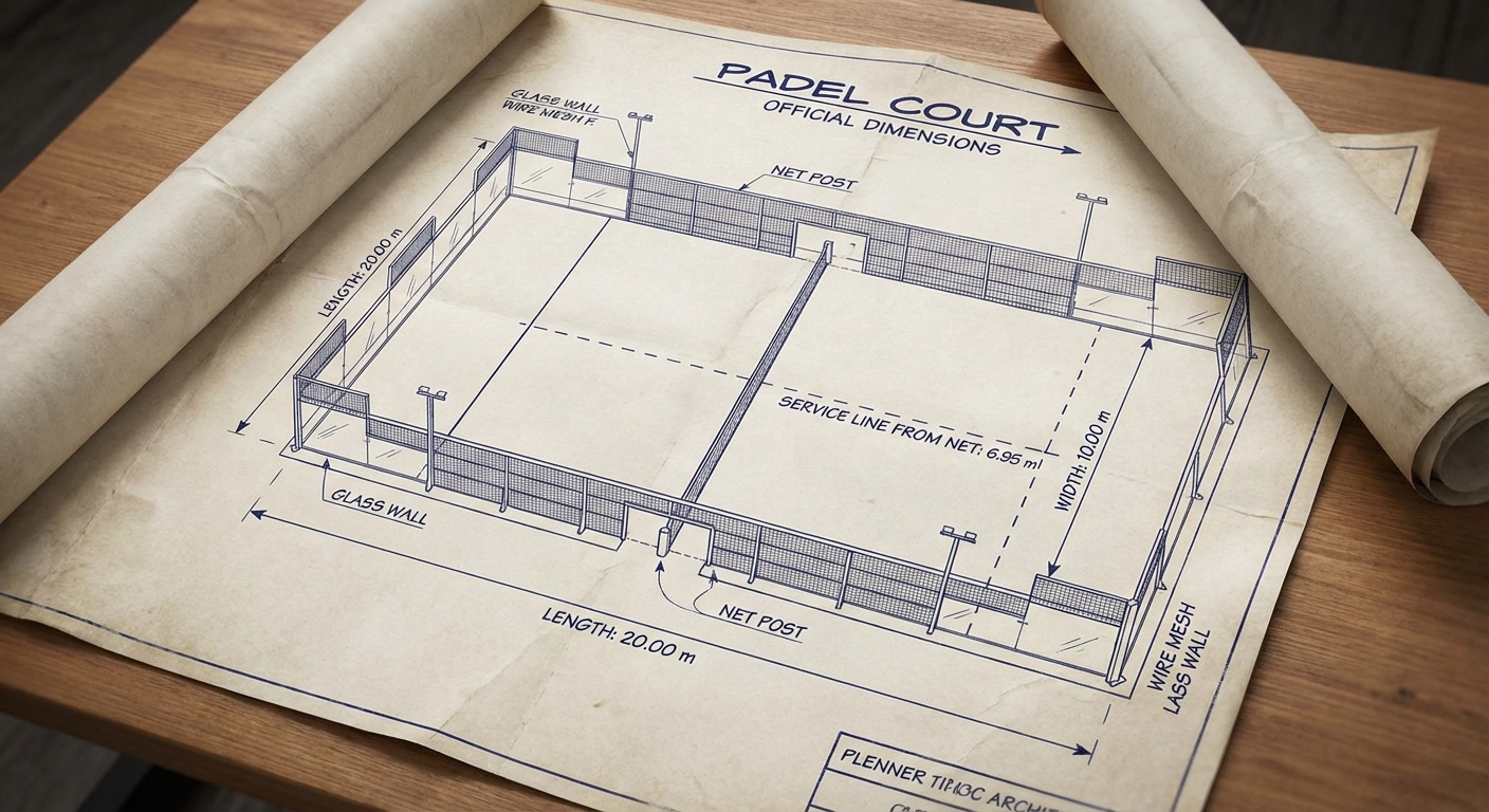 Padel court blueprint dimensions