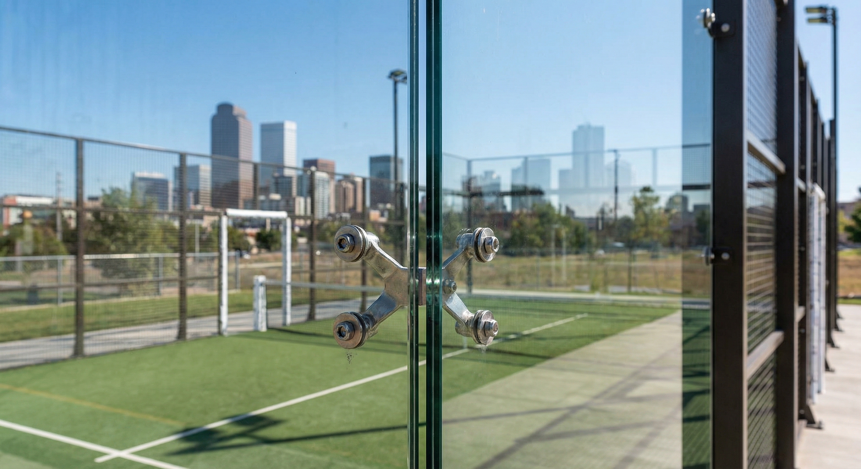 perspective shot through the 12mm tempered safety glass corner