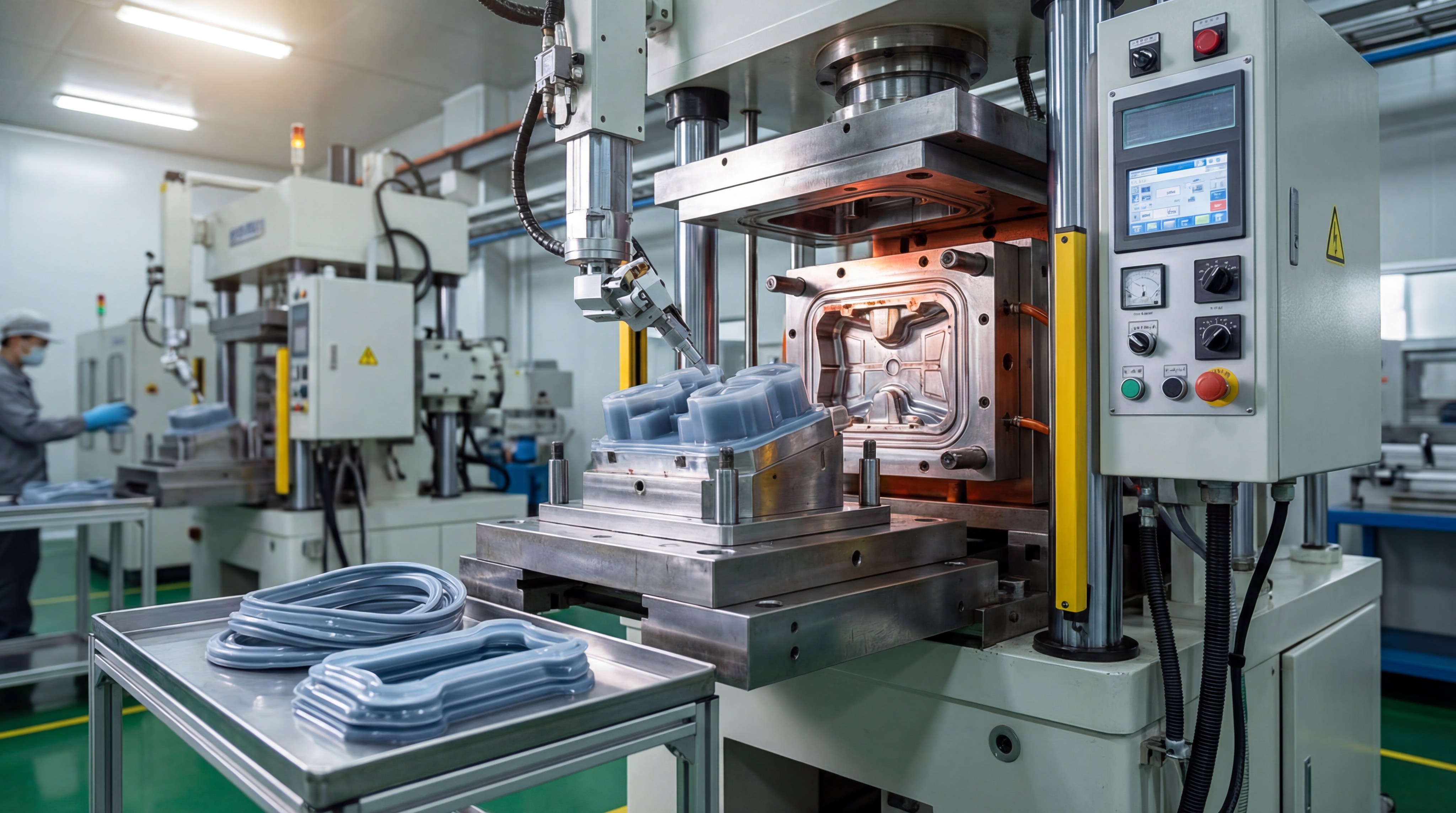 silicone compression molding press