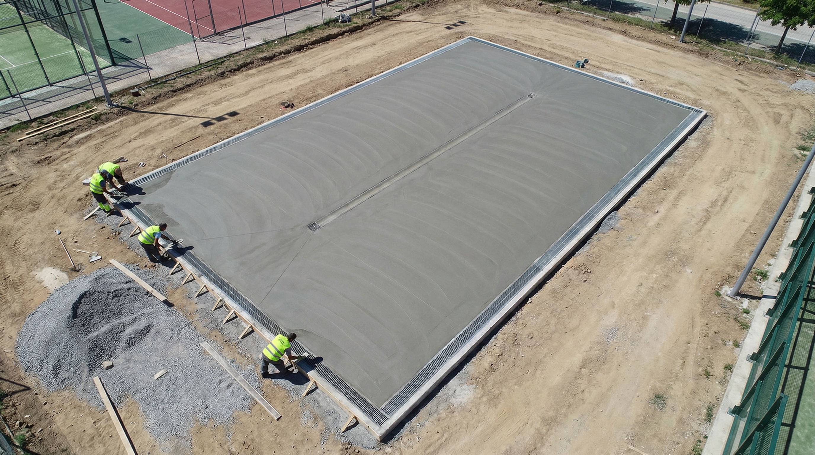 padel court foundation concrete