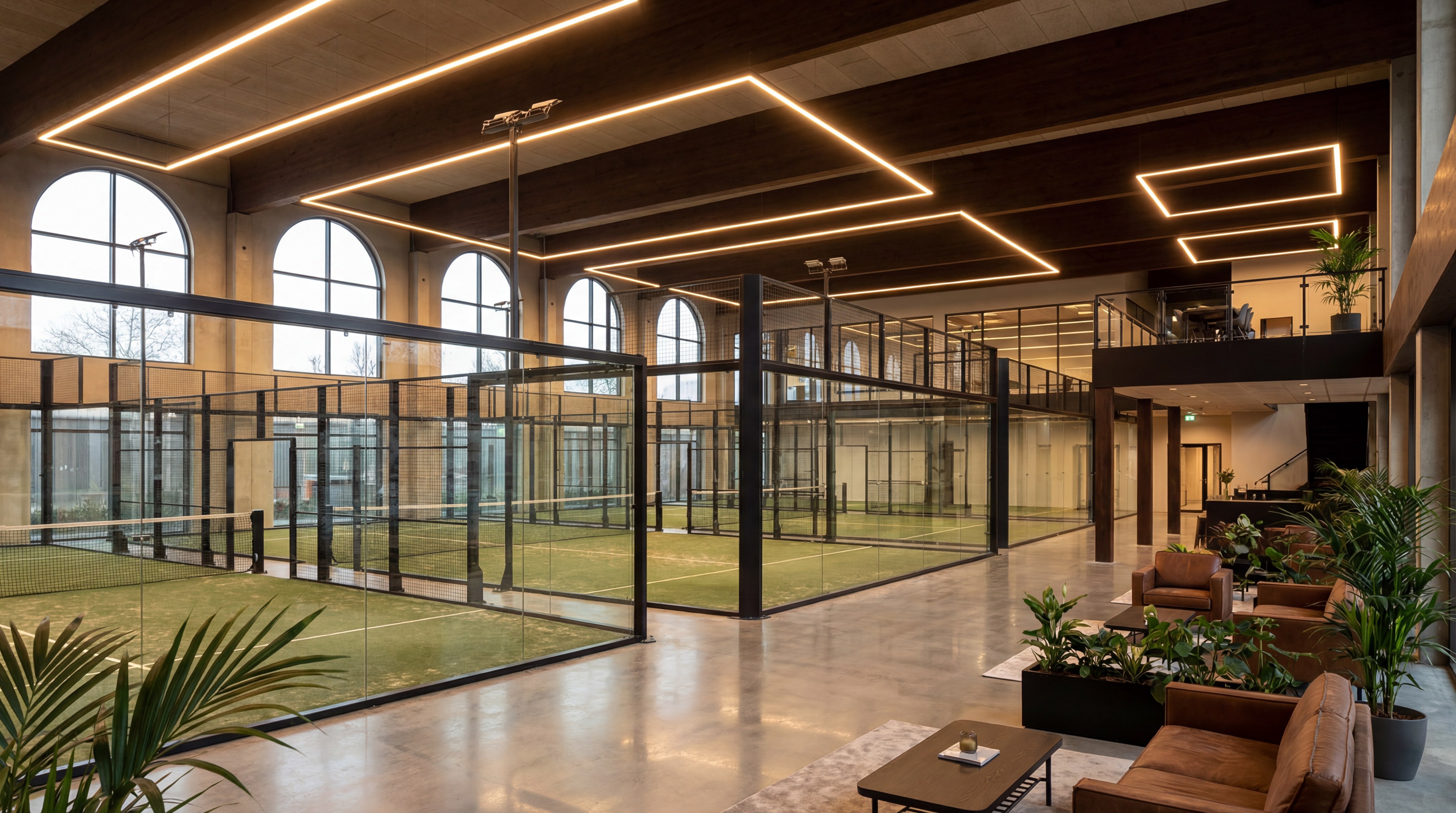 luxury padel club interior