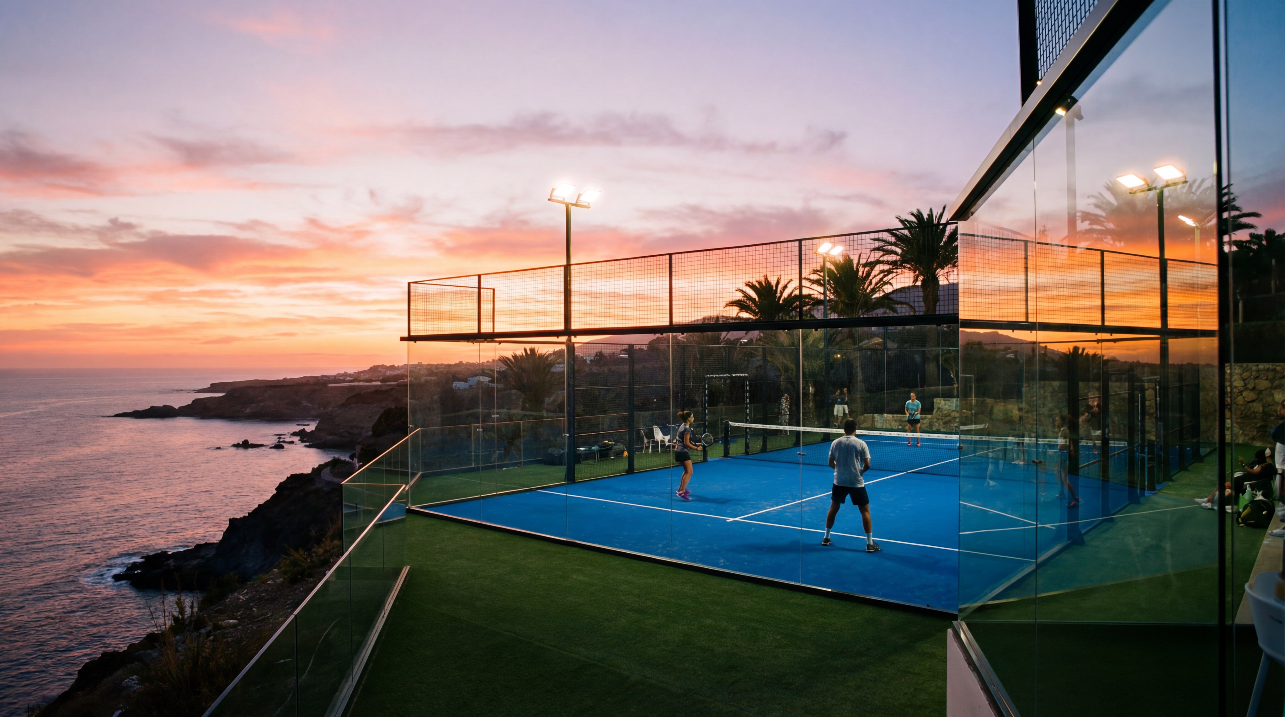 panoramic padel court sunset index 3