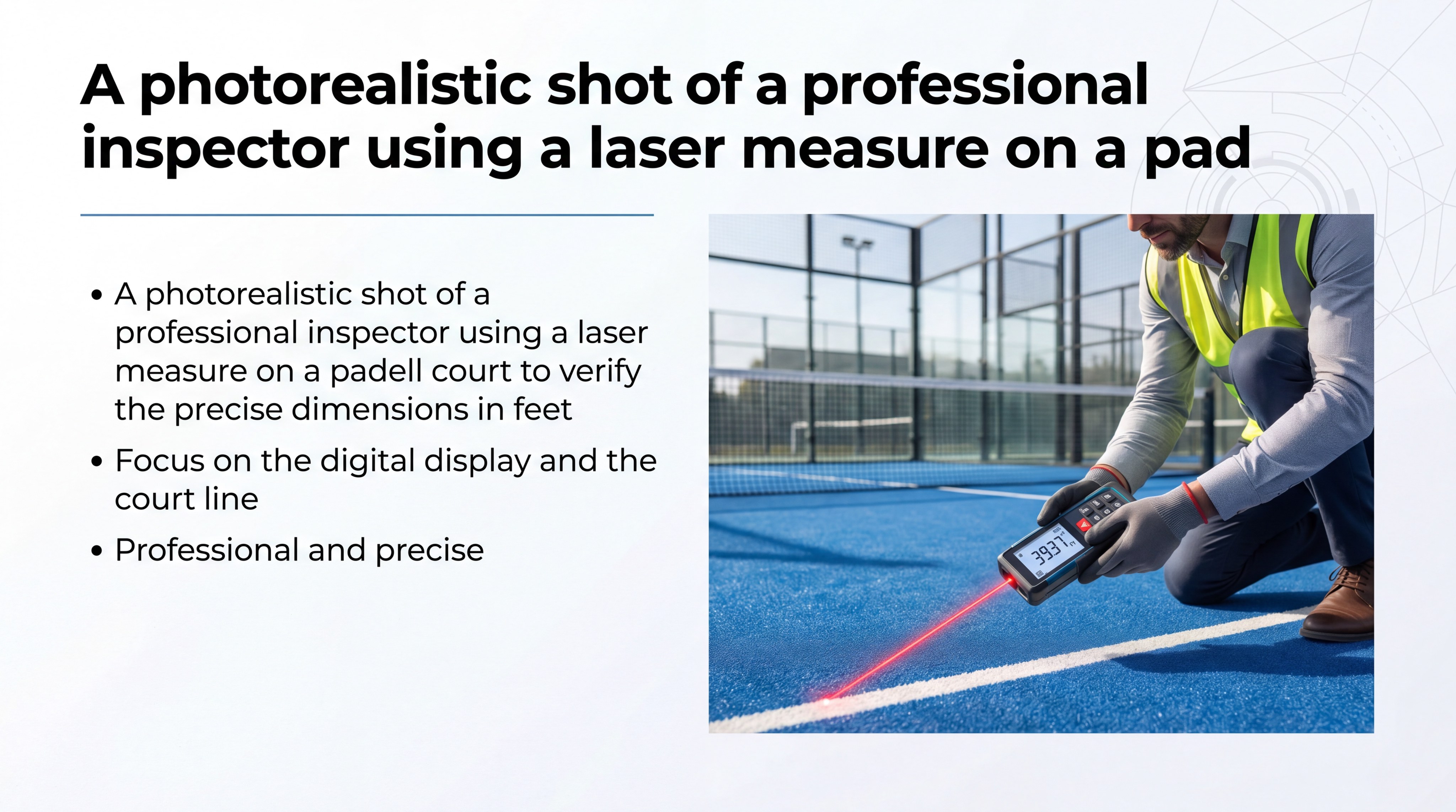 padel court laser measurement