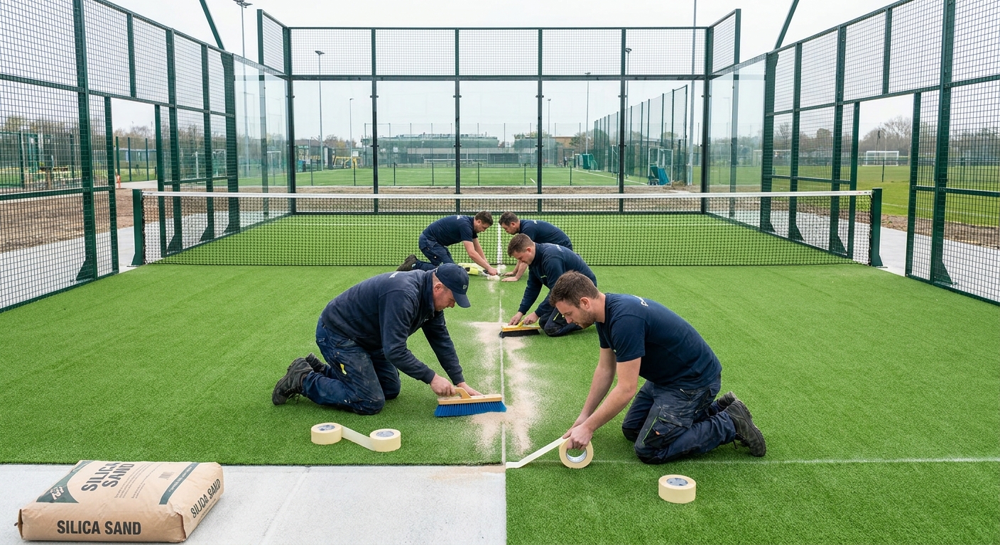 How to install panoramic padel court turf correctly?