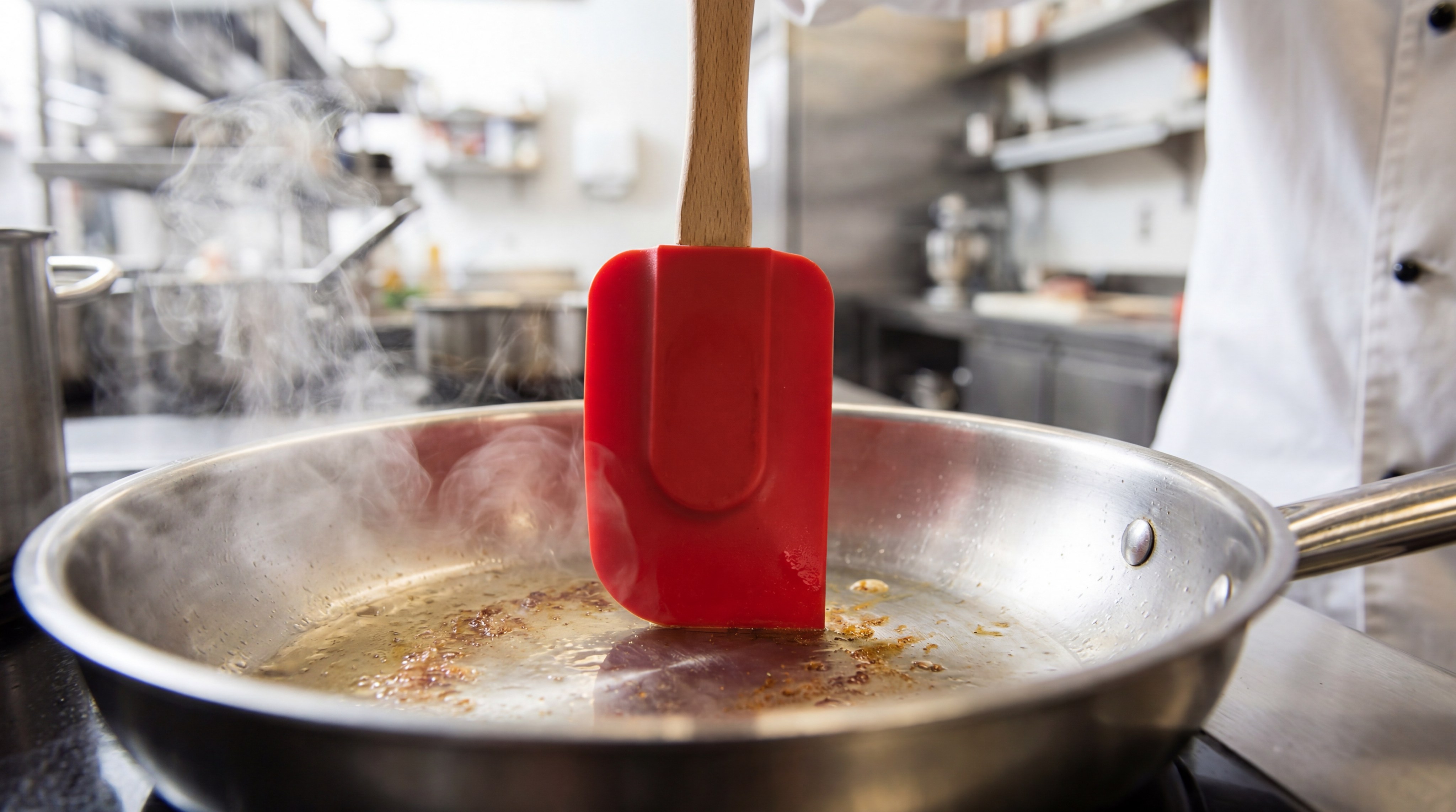 Silicone Spatula in Hot Pan