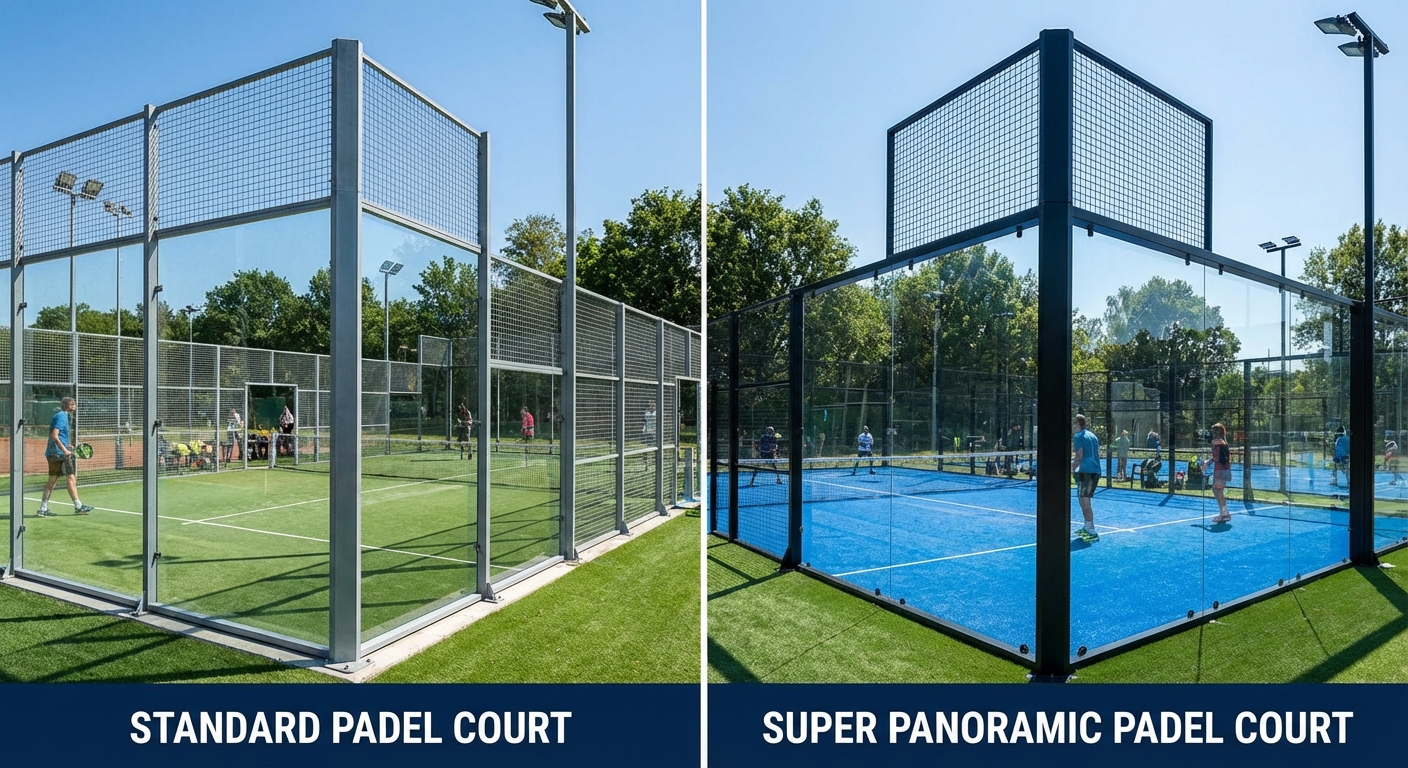 padel court comparison photorealistic