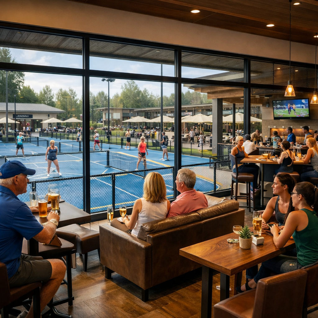 sports club lounge view