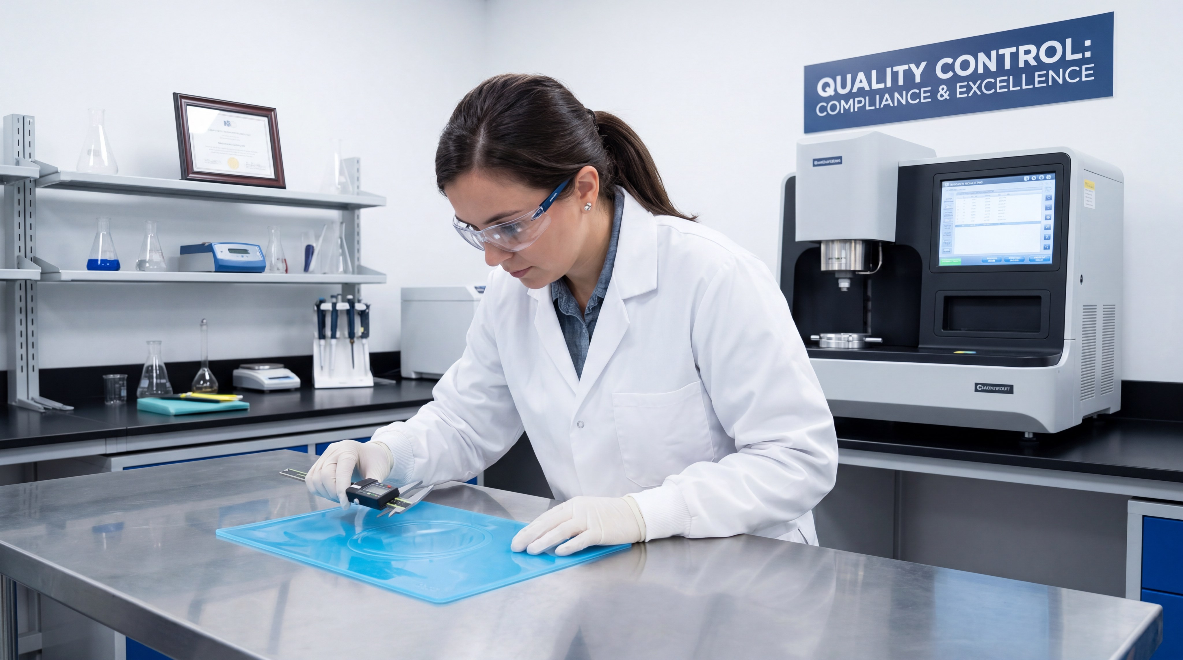 lab technician silicone mat testing