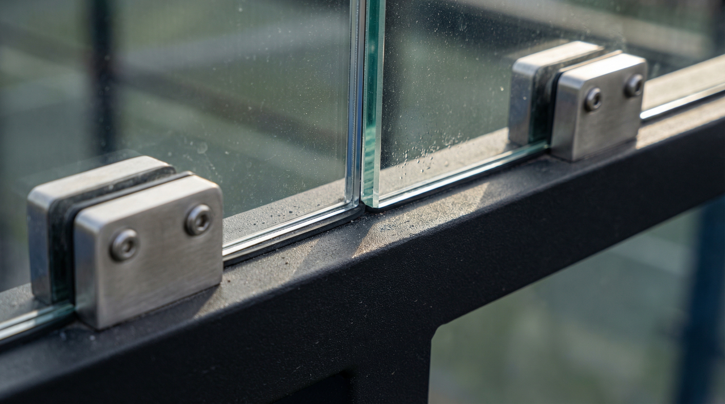 padel court glass frame macro