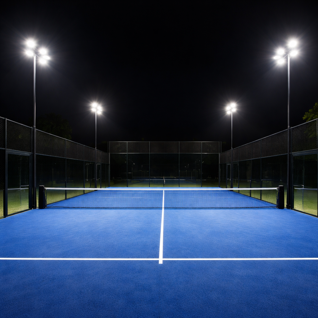 padel court night lighting