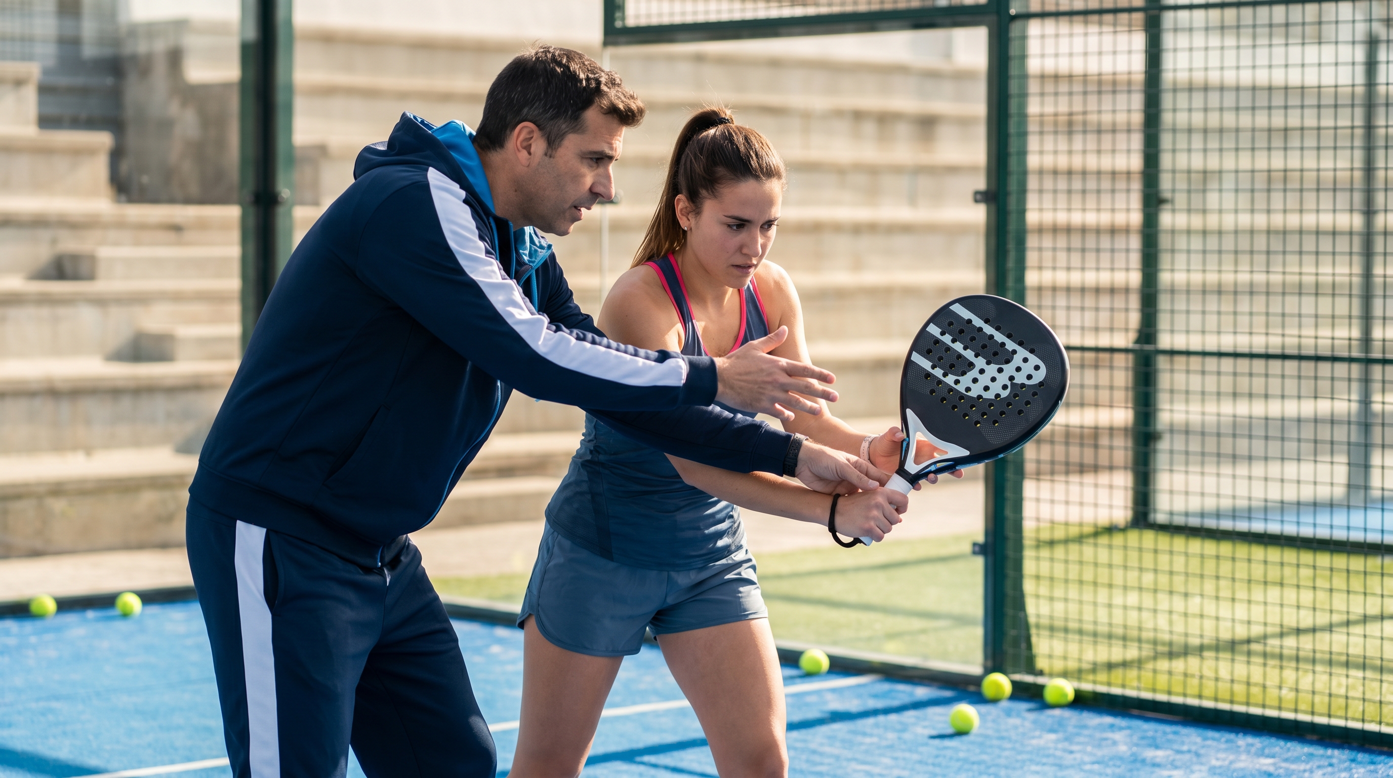 padel coach player training