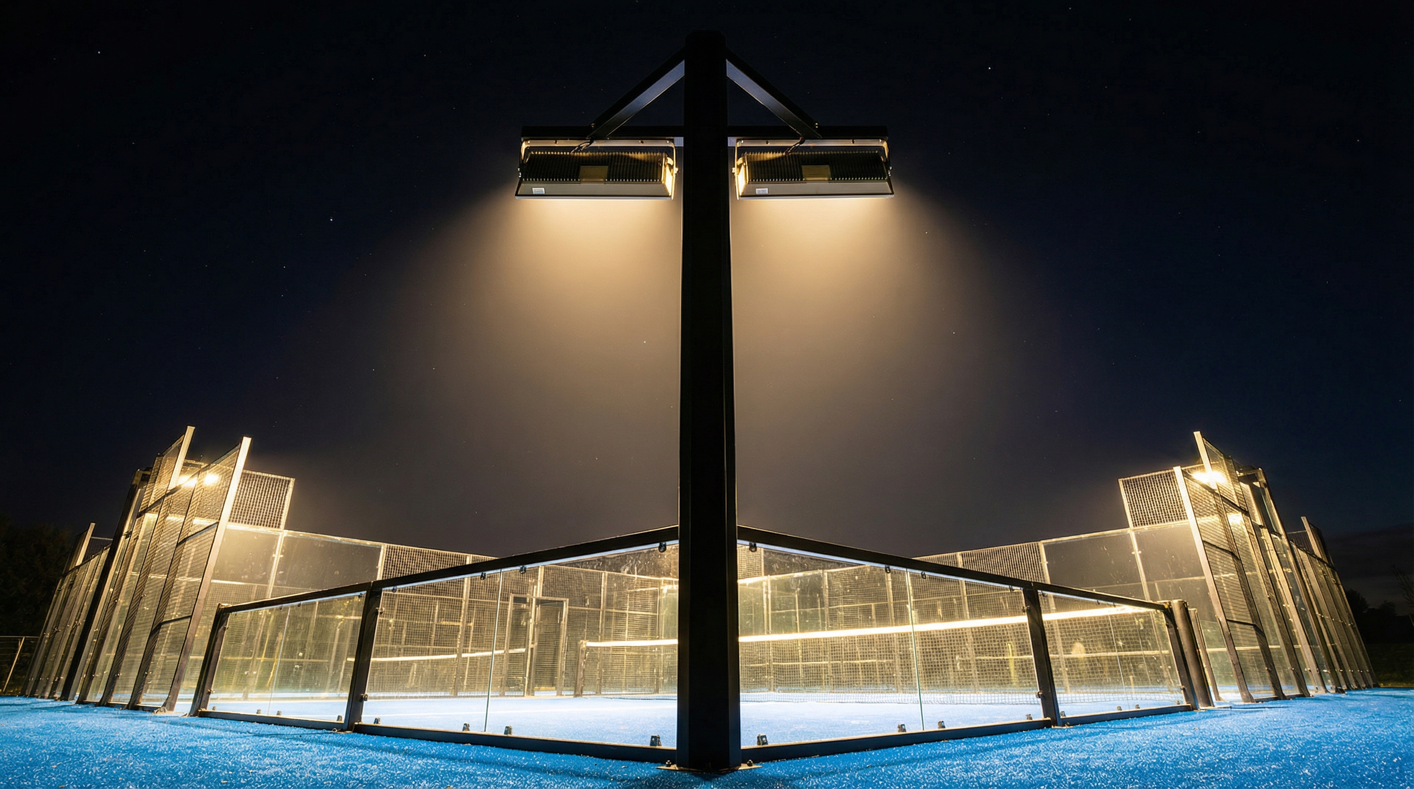 padel court led lighting night