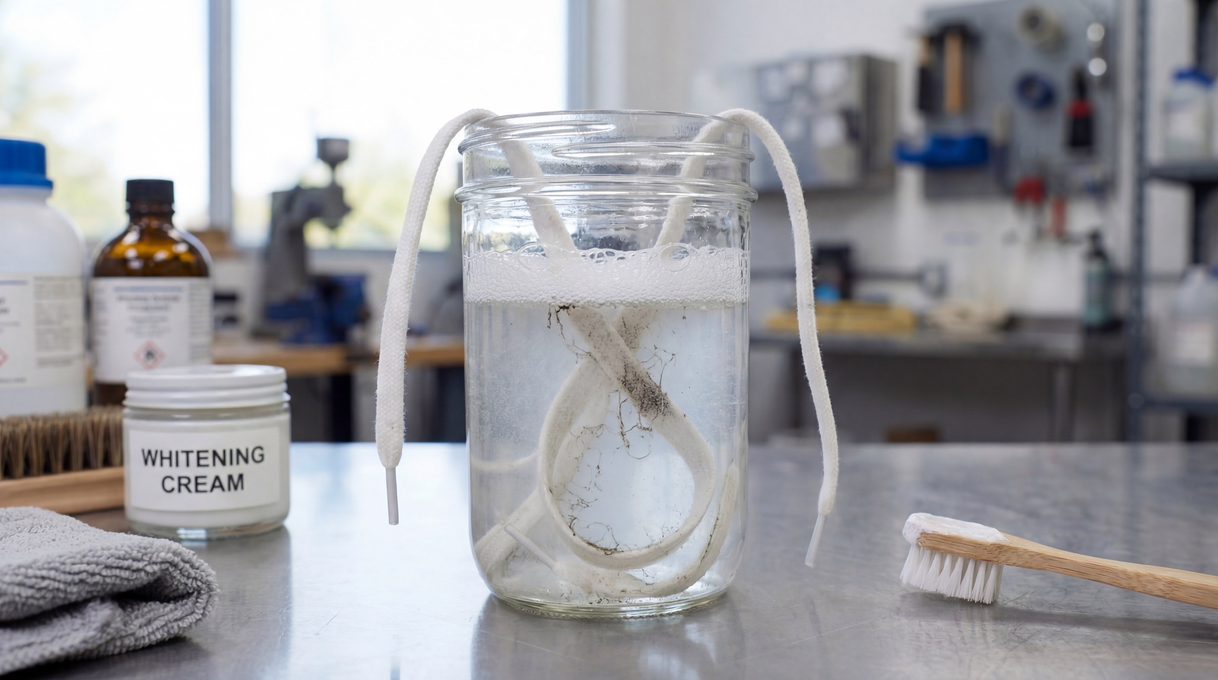 shoelace cleaning process