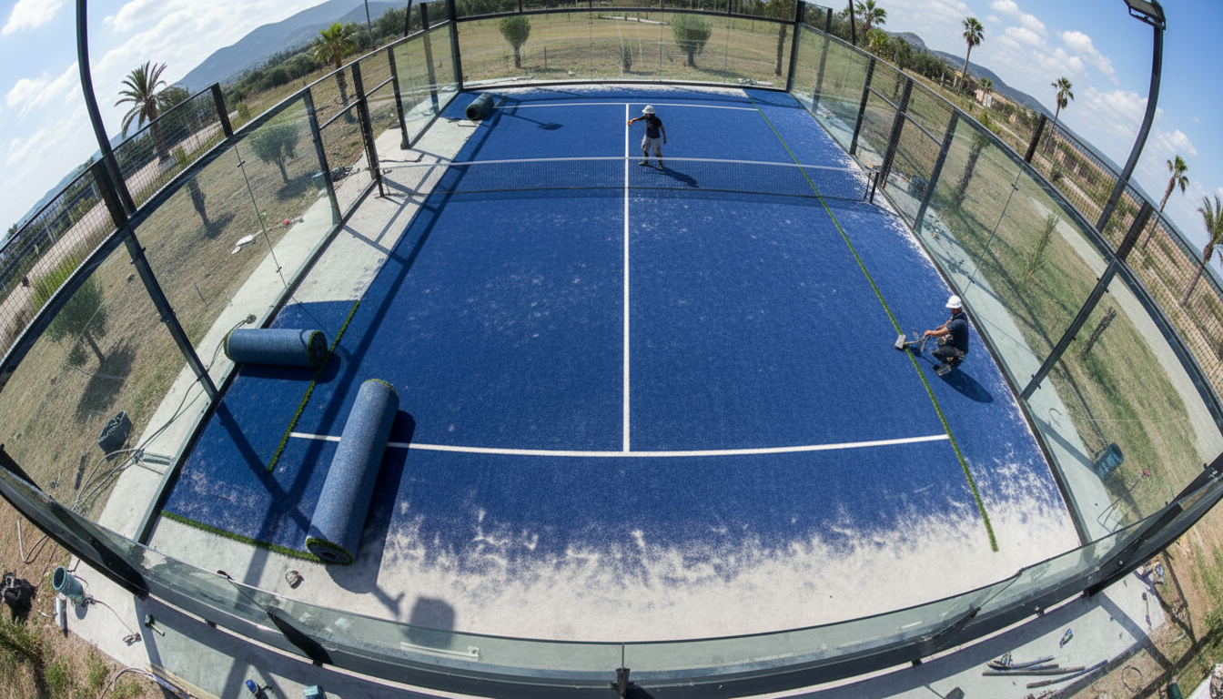 Padel court grass installation process