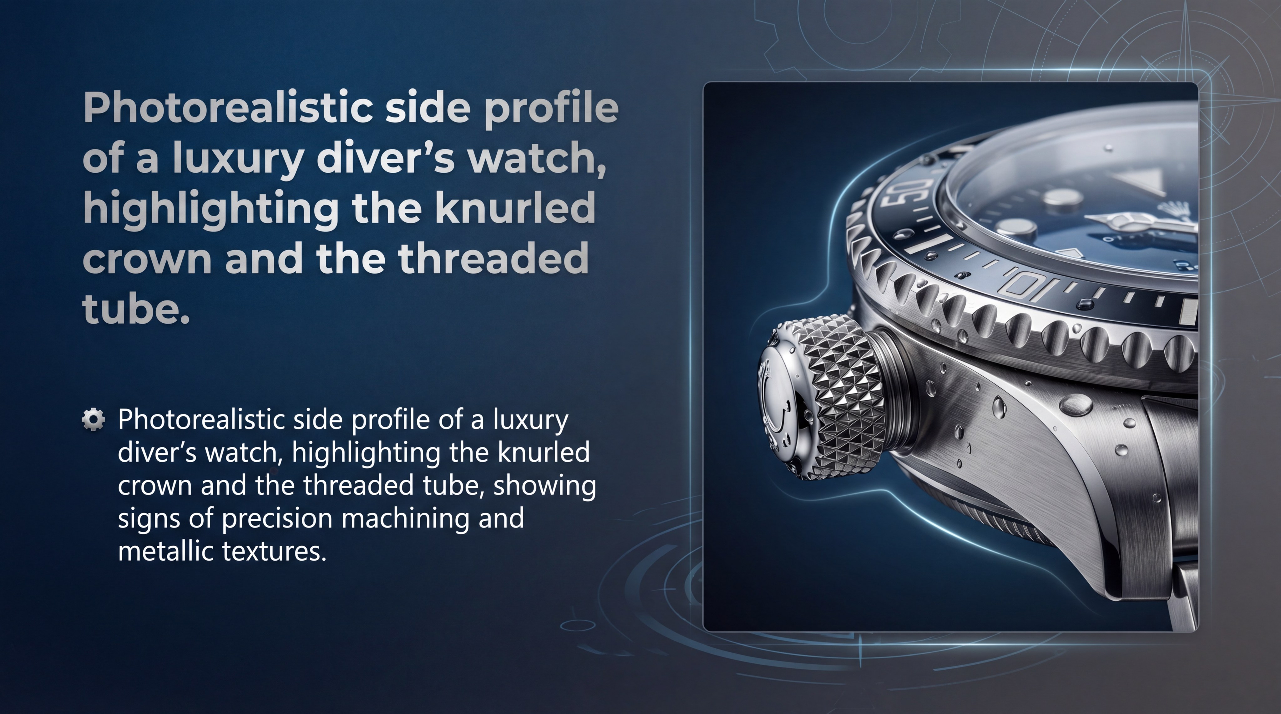 luxury diver watch side profile slide 3