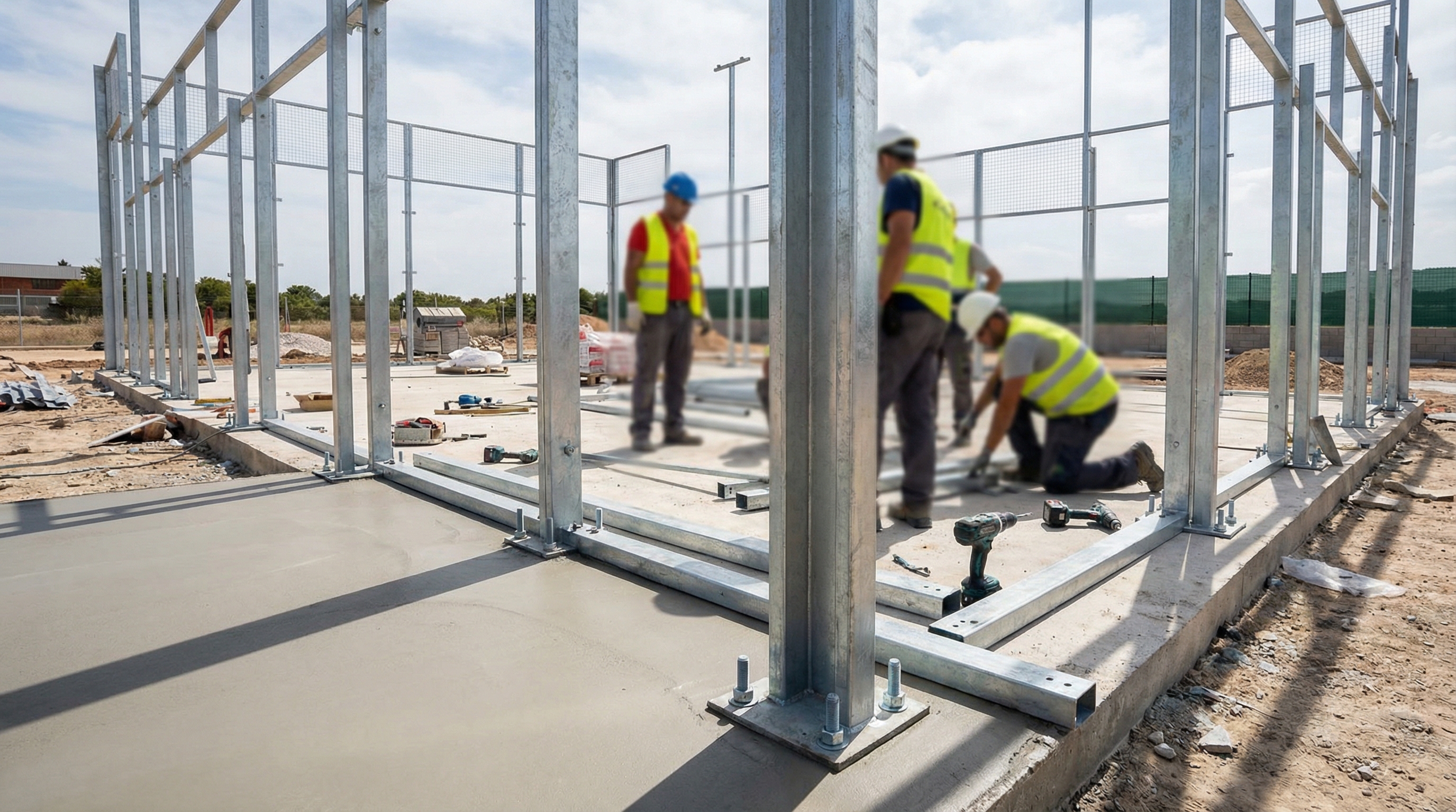 padel cancha construction