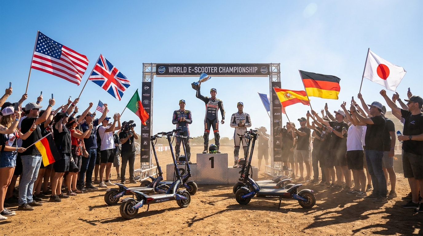Electric Scooter Racing Championship Podium Ceremony